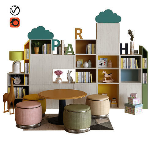 children decor set 004 3D model