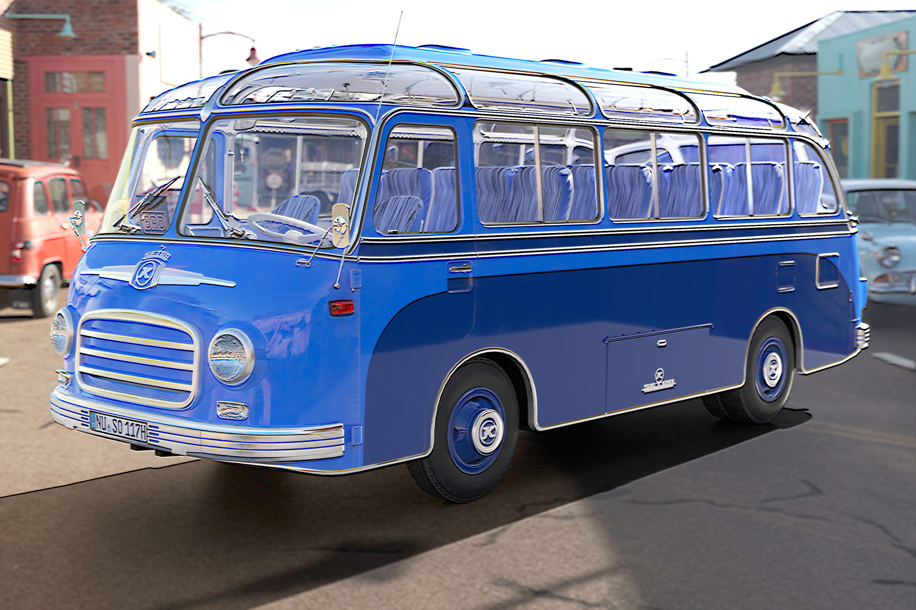 Setra S6 Low-poly 3D model_4