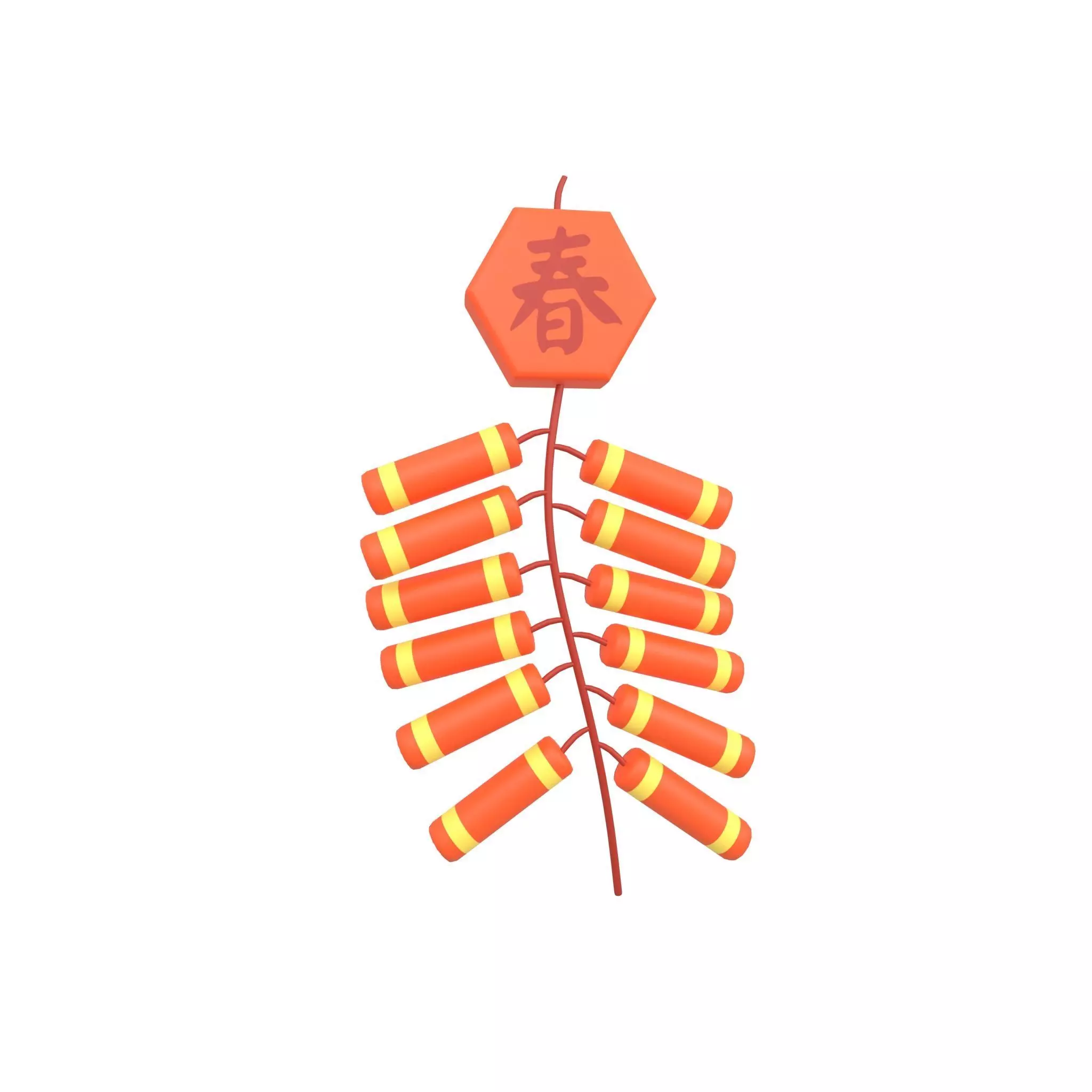 Firecracker v2 001 Low-poly 3D model