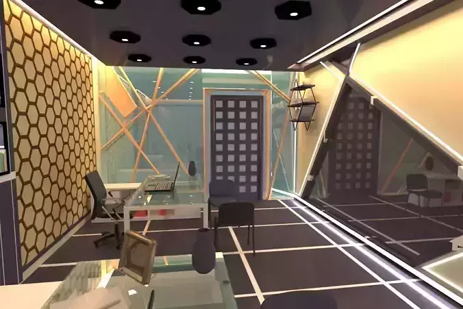 Office futuristic room