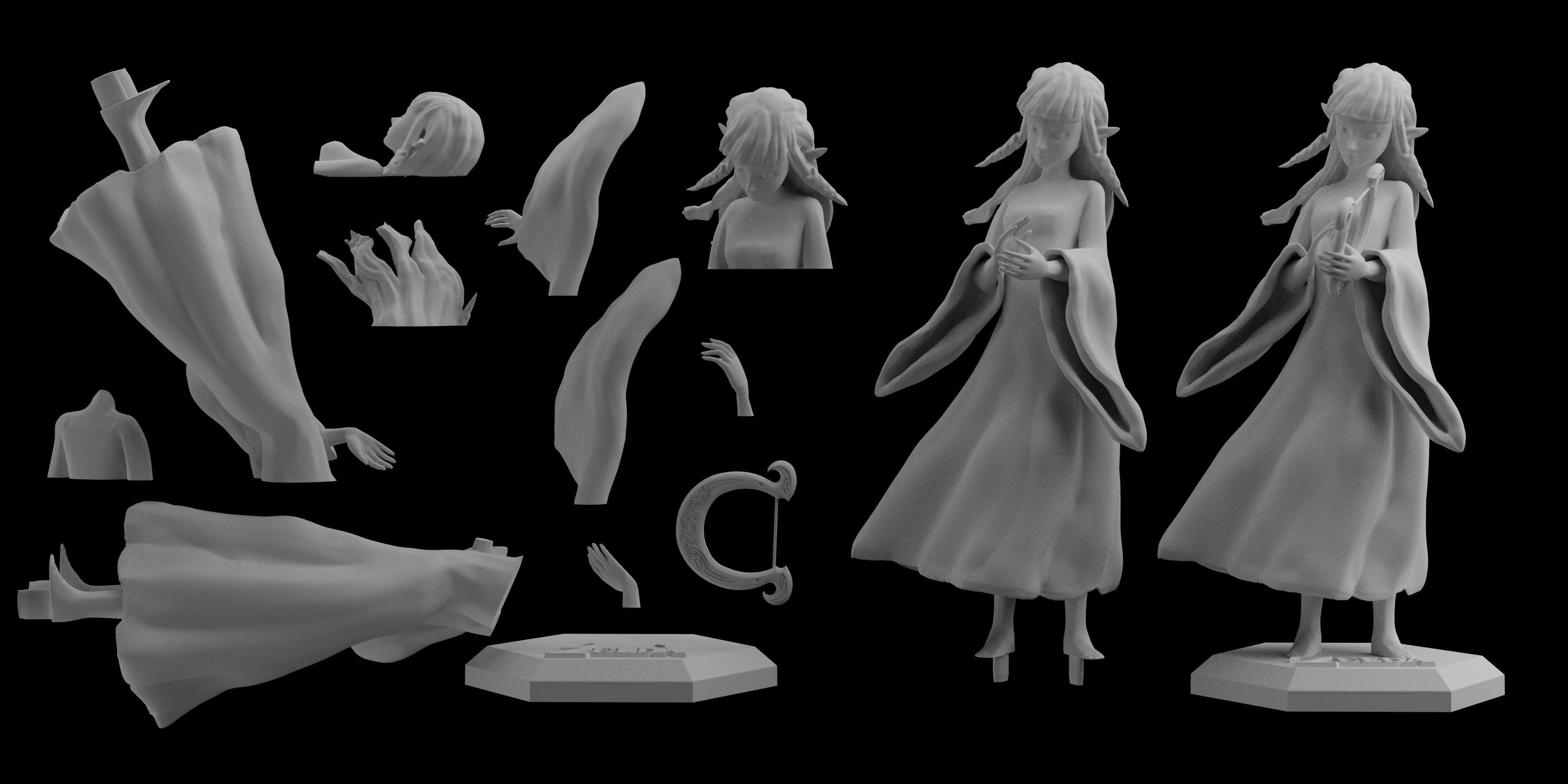 Skyward Sword Goddess Zelda Statue Figure 3D print model_7