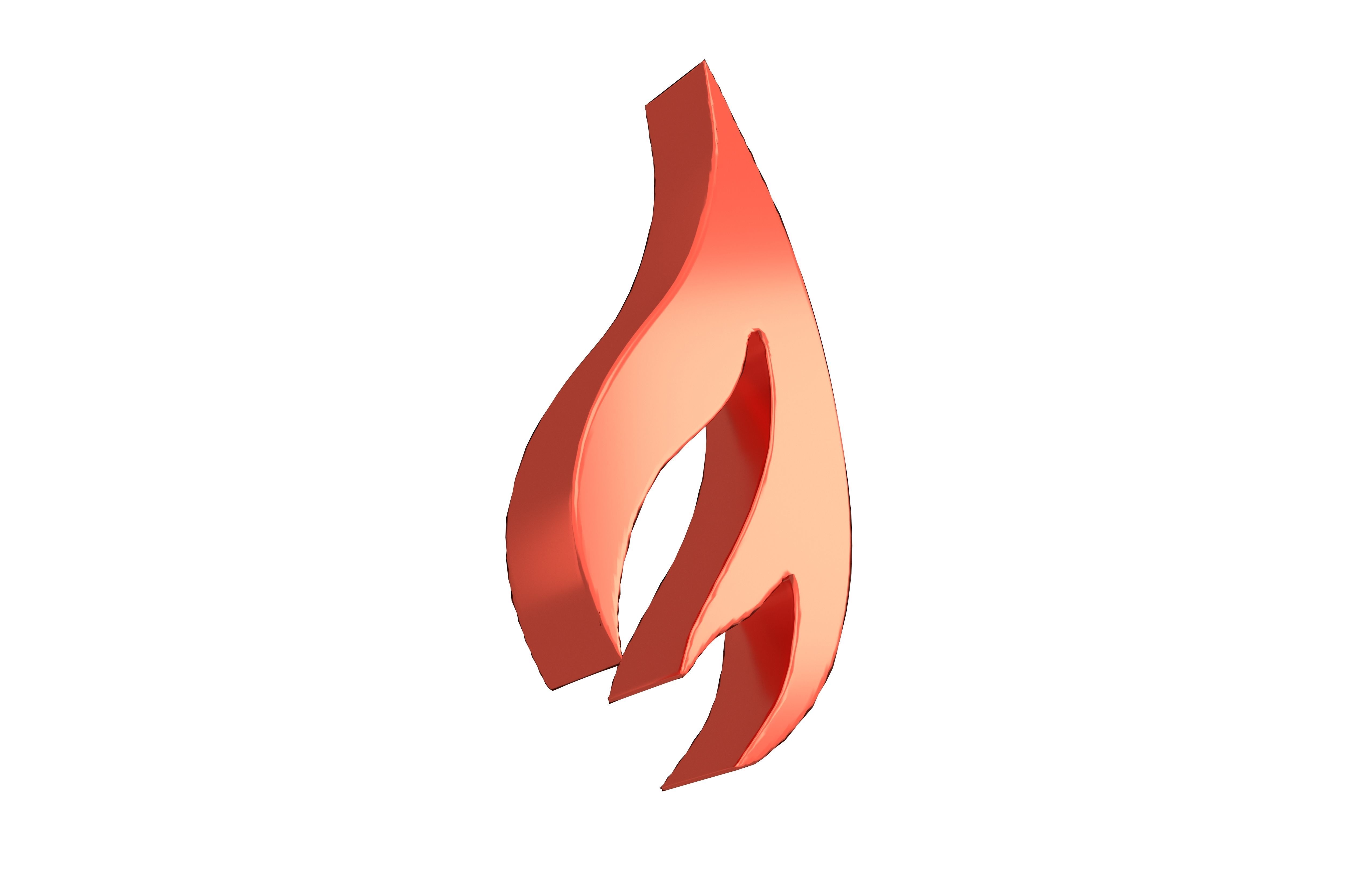 Fire Symbol v7 008 Low-poly 3D model_1