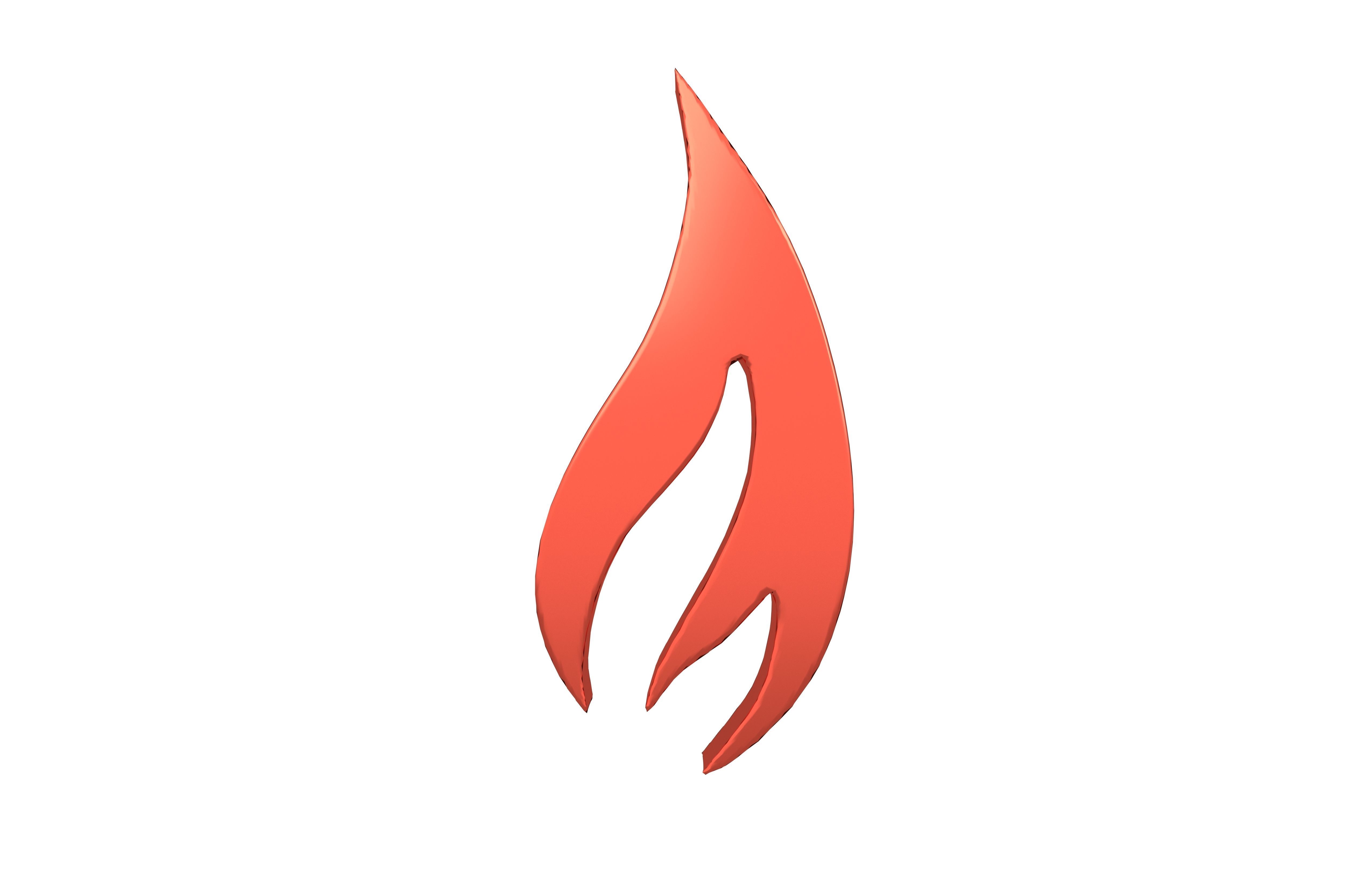 Fire Symbol v7 008 Low-poly 3D model_2