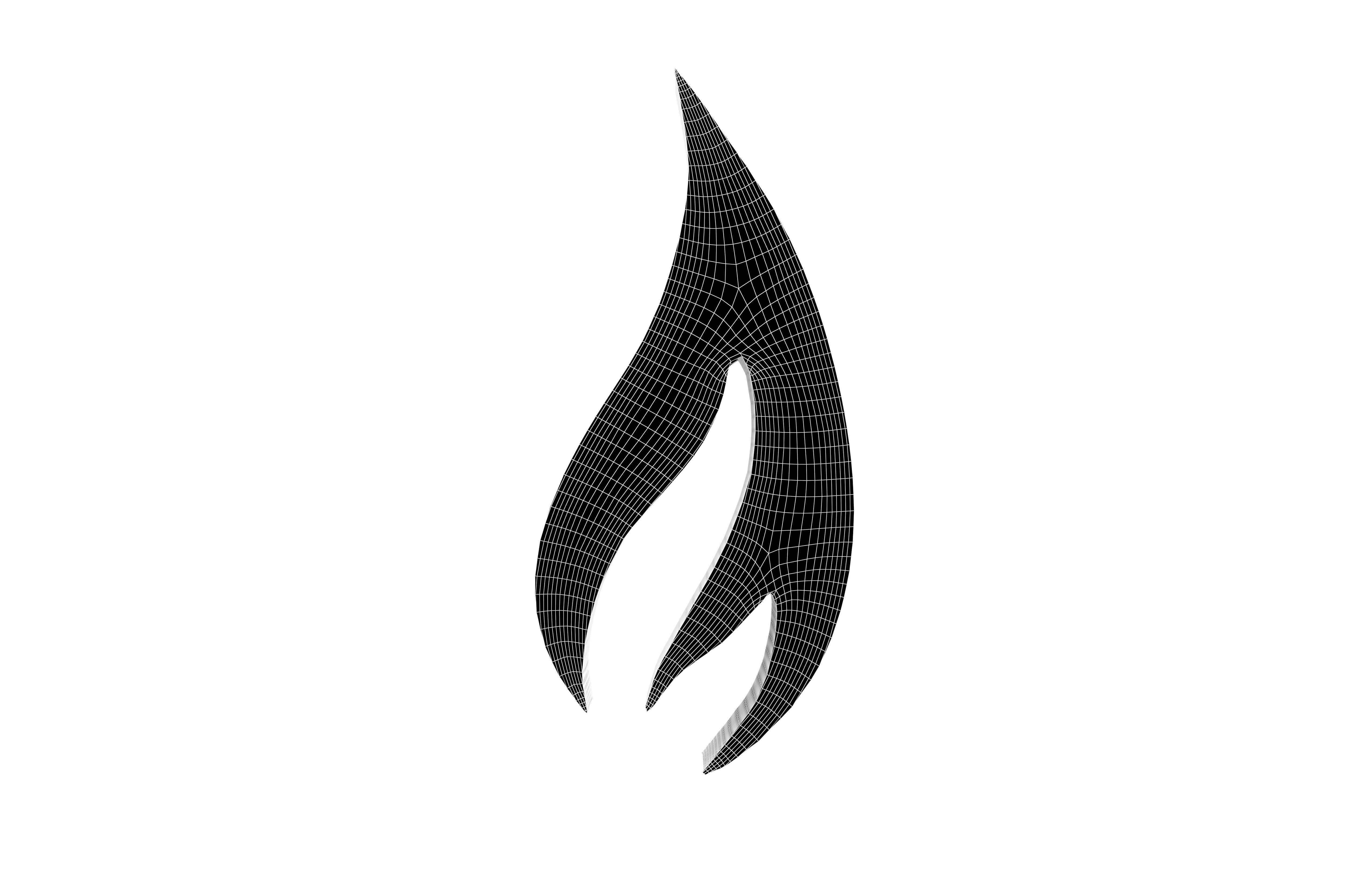 Fire Symbol v7 008 Low-poly 3D model_5