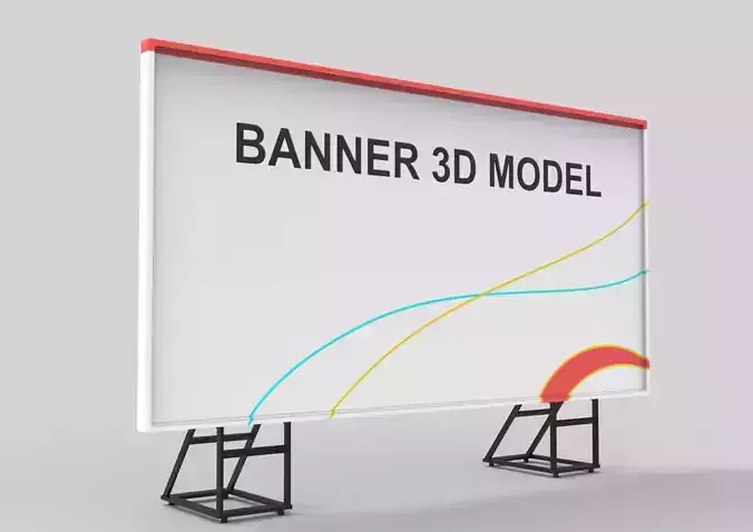 banner 3D model 3D model