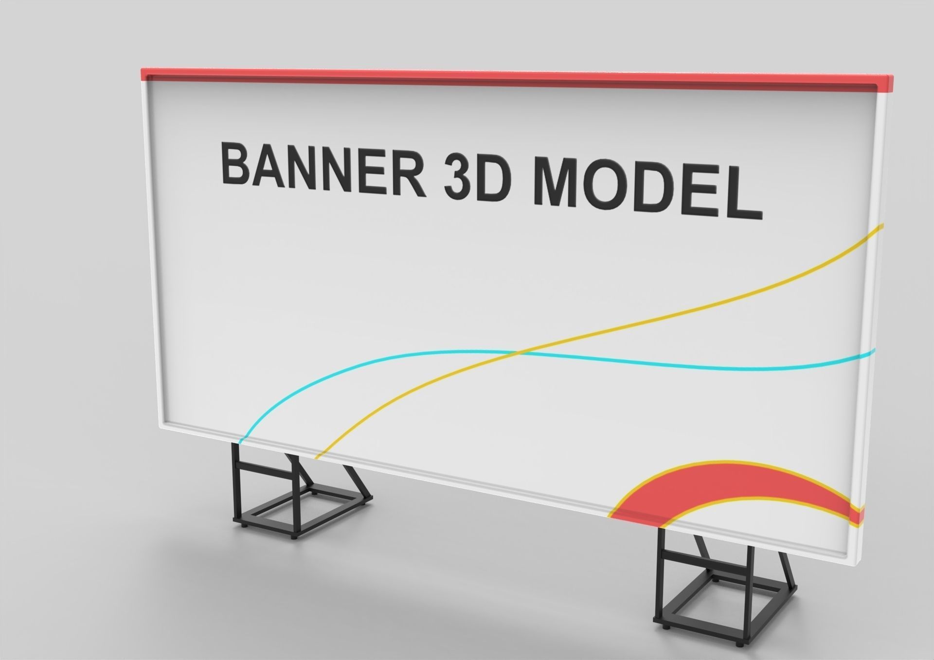 banner 3D model 3D model_1
