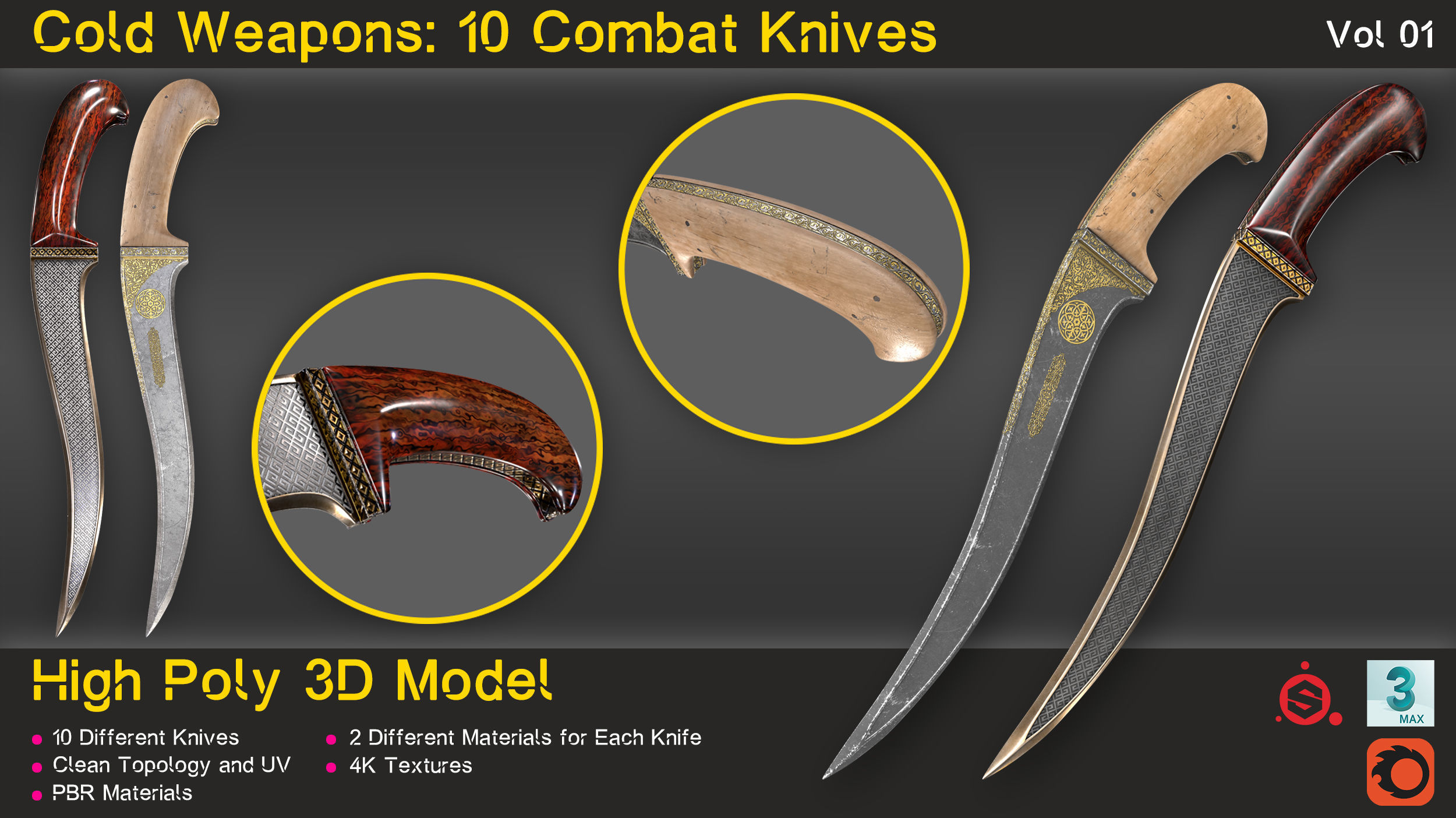 Cold Weapons-Combat Knives-Vol 01 3D model_15