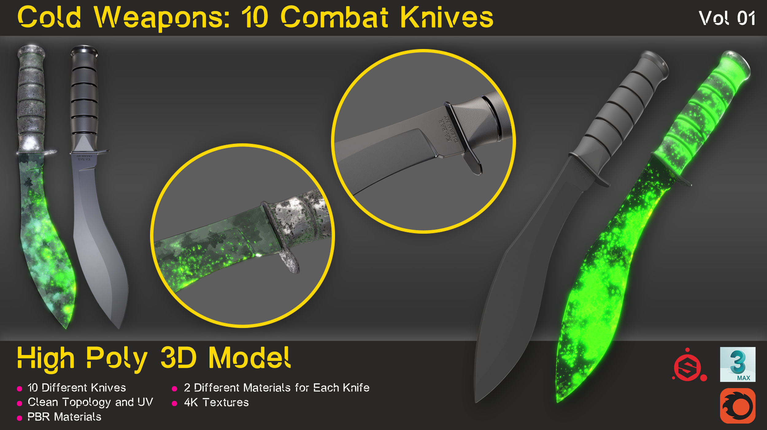 Cold Weapons-Combat Knives-Vol 01 3D model_21