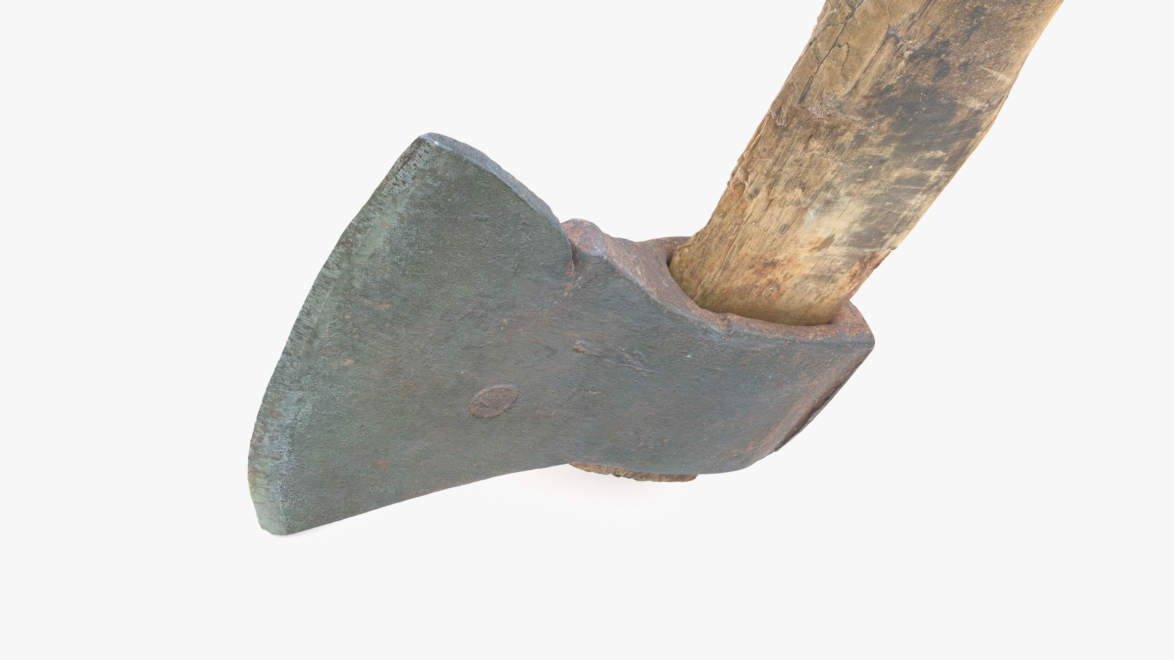 Axe Worn Low-poly 3D model_14