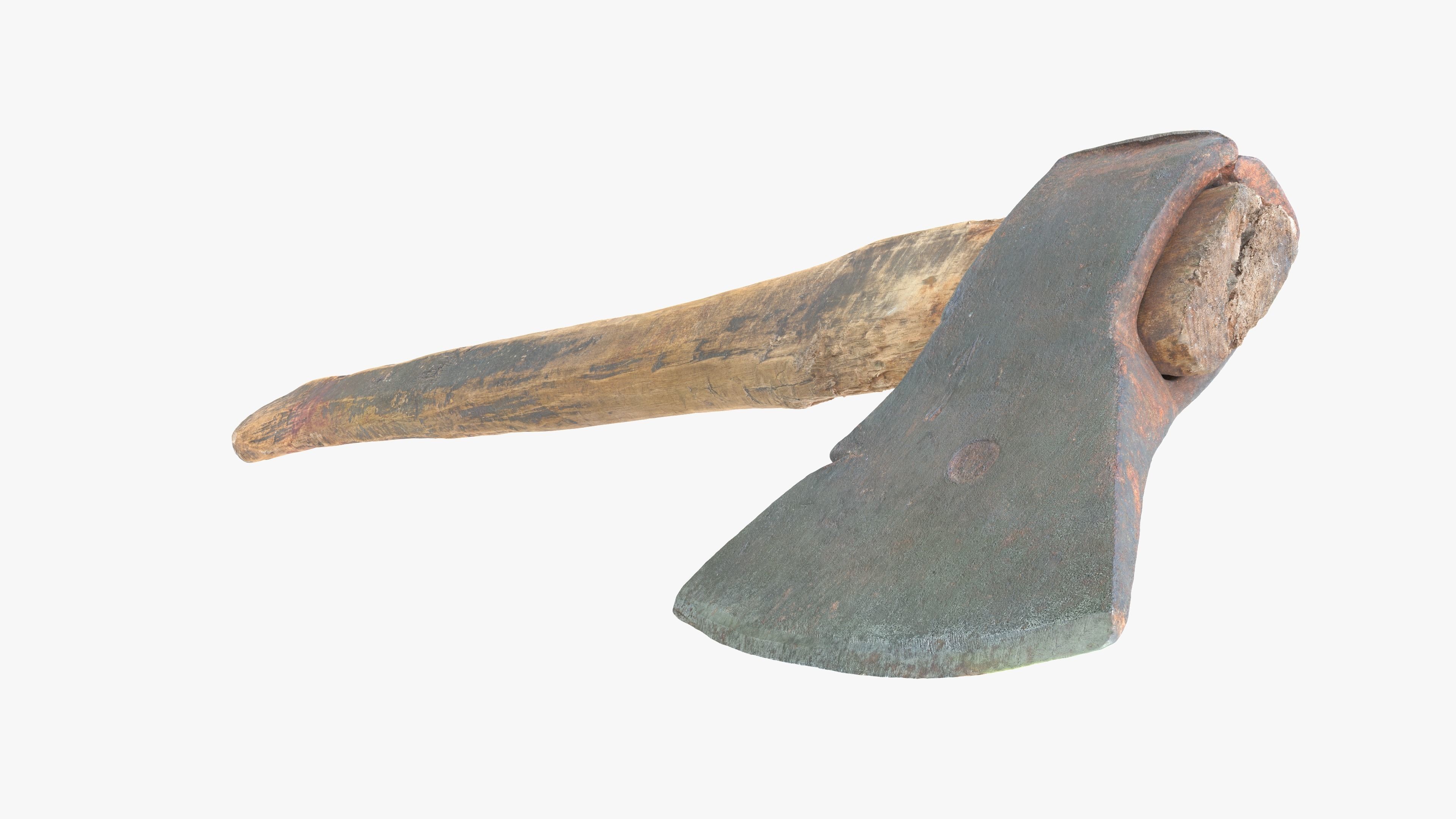 Axe Worn Low-poly 3D model_4