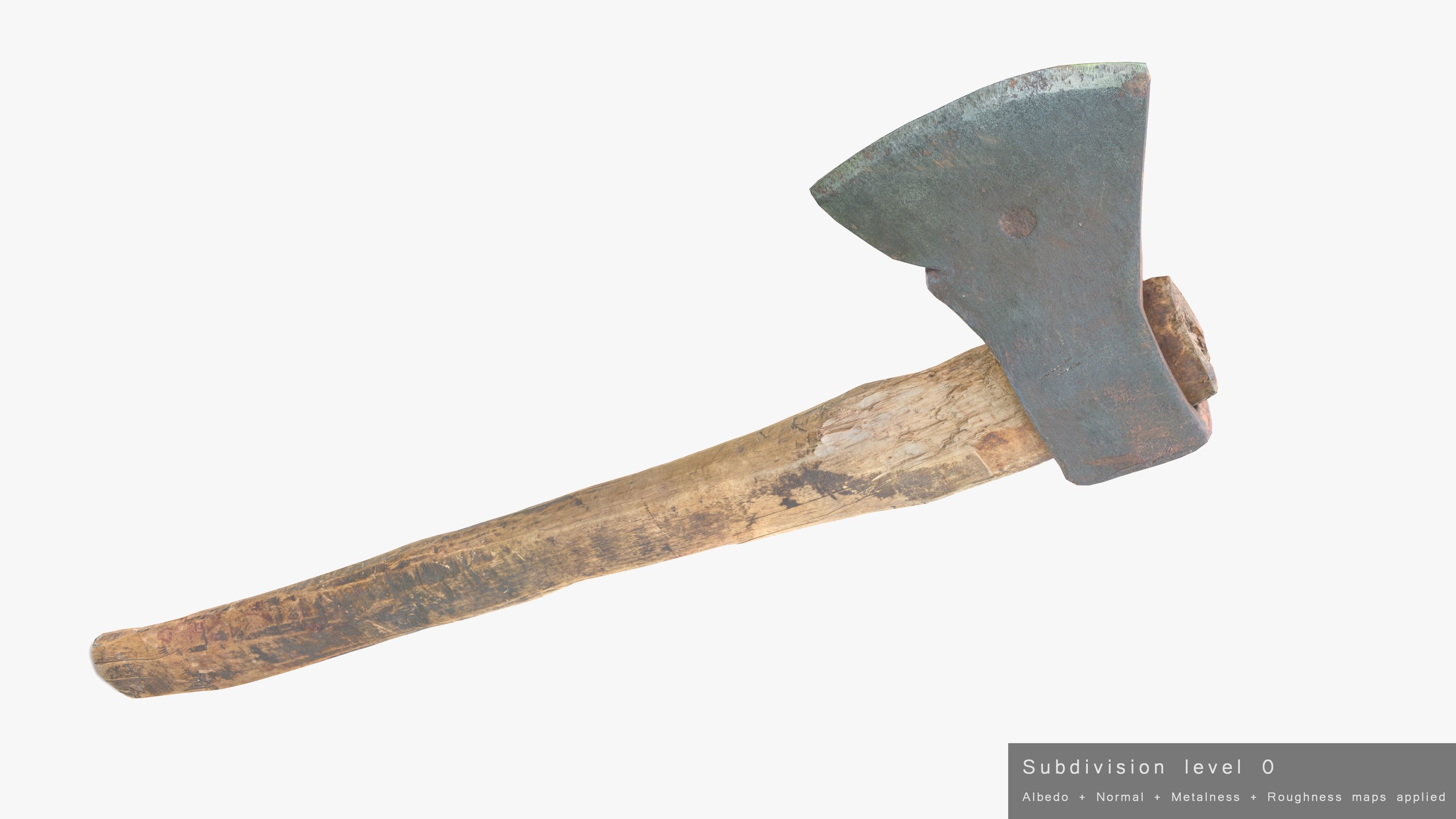 Axe Worn Low-poly 3D model_26