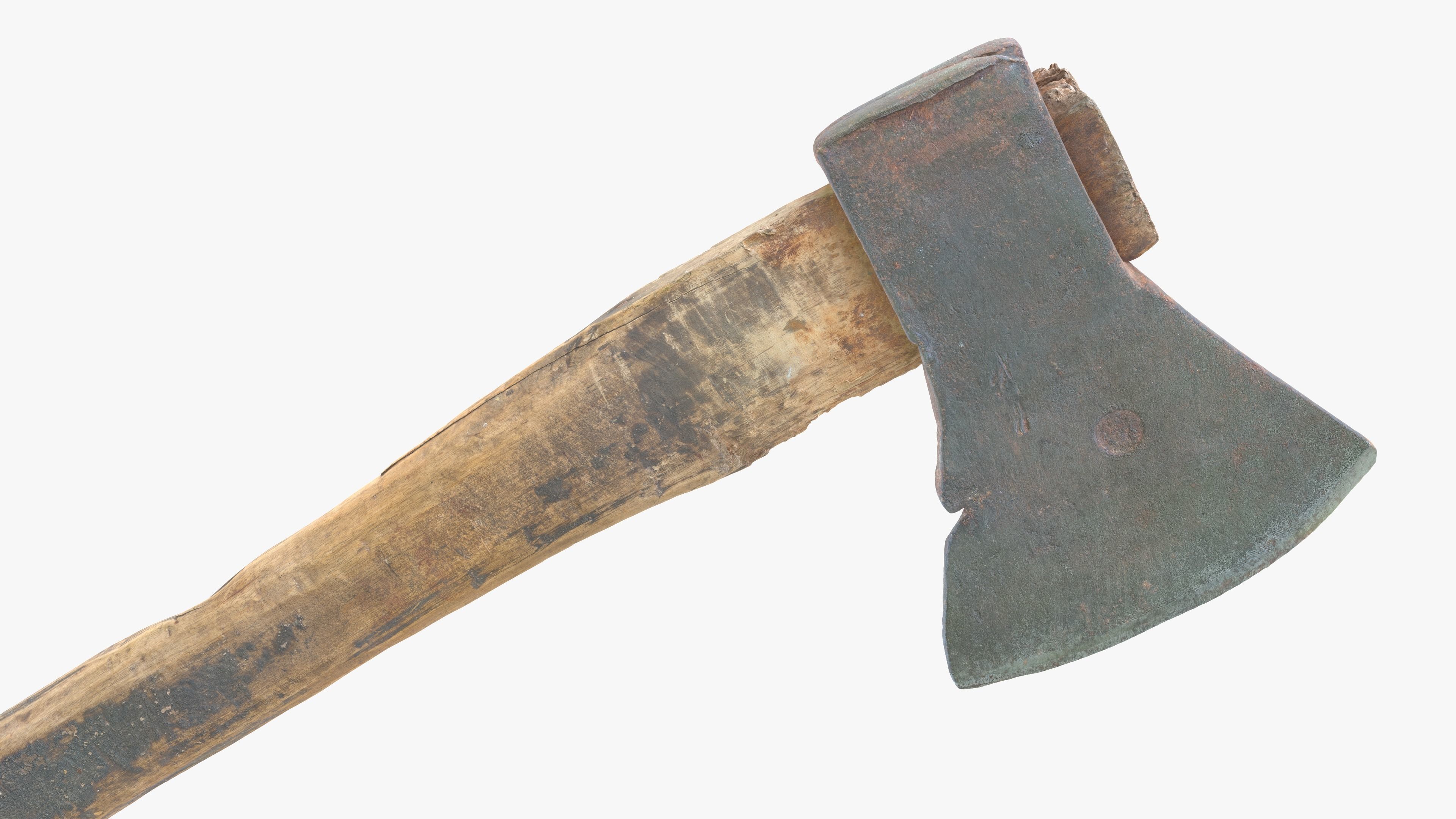 Axe Worn Low-poly 3D model_6