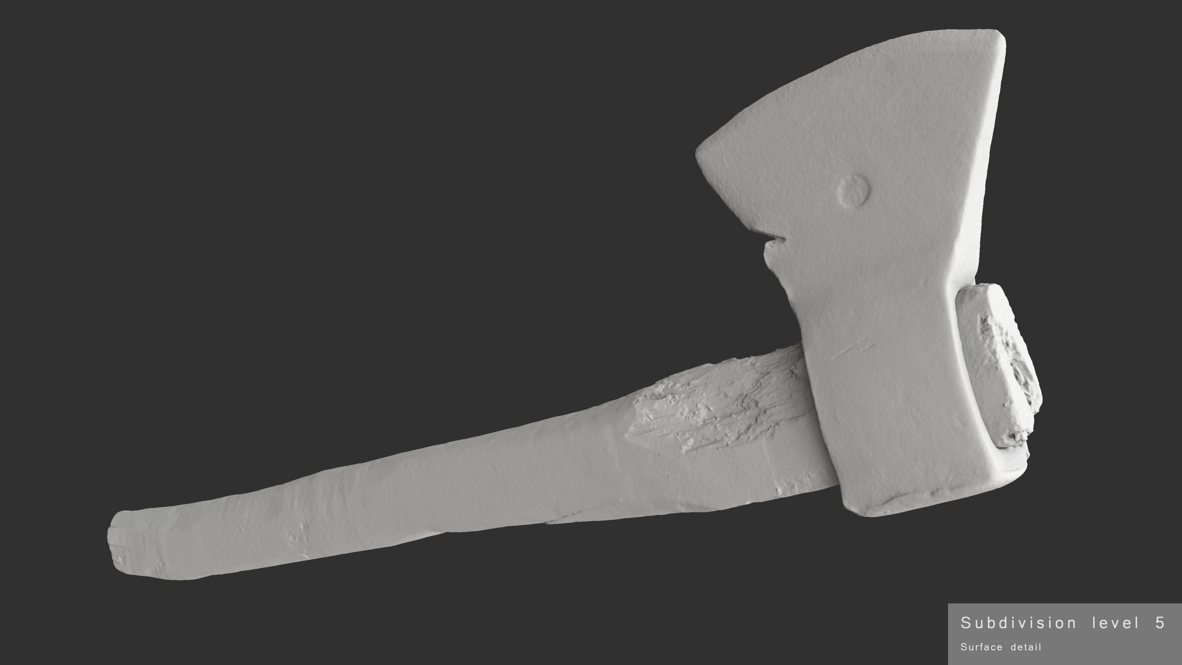 Axe Worn Low-poly 3D model_21