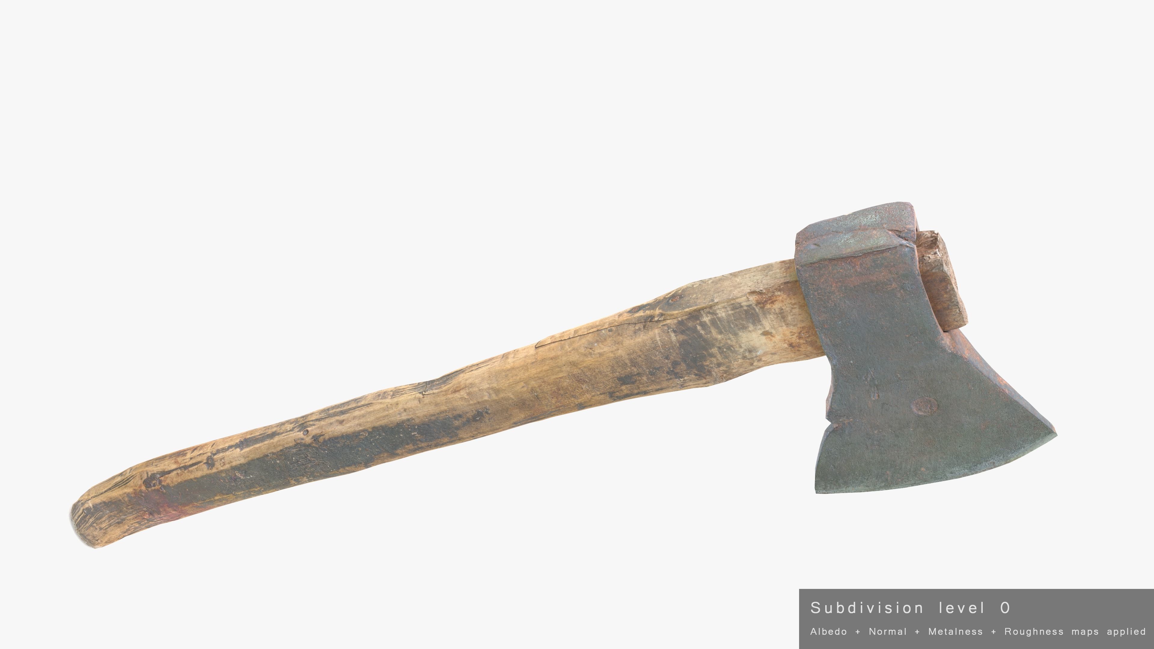 Axe Worn Low-poly 3D model_23