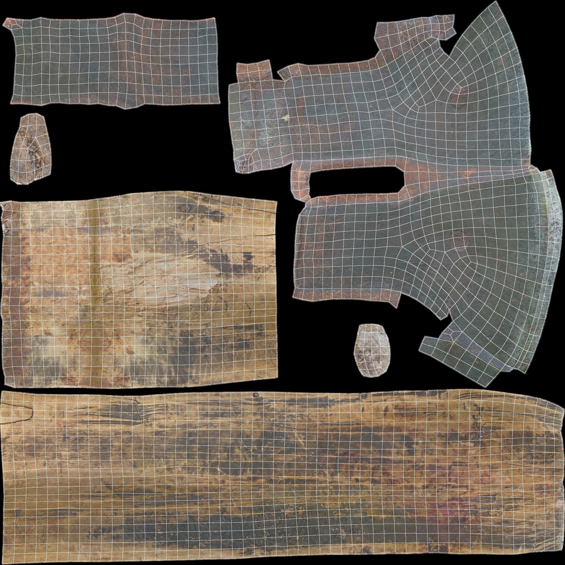 Axe Worn Low-poly 3D model_35