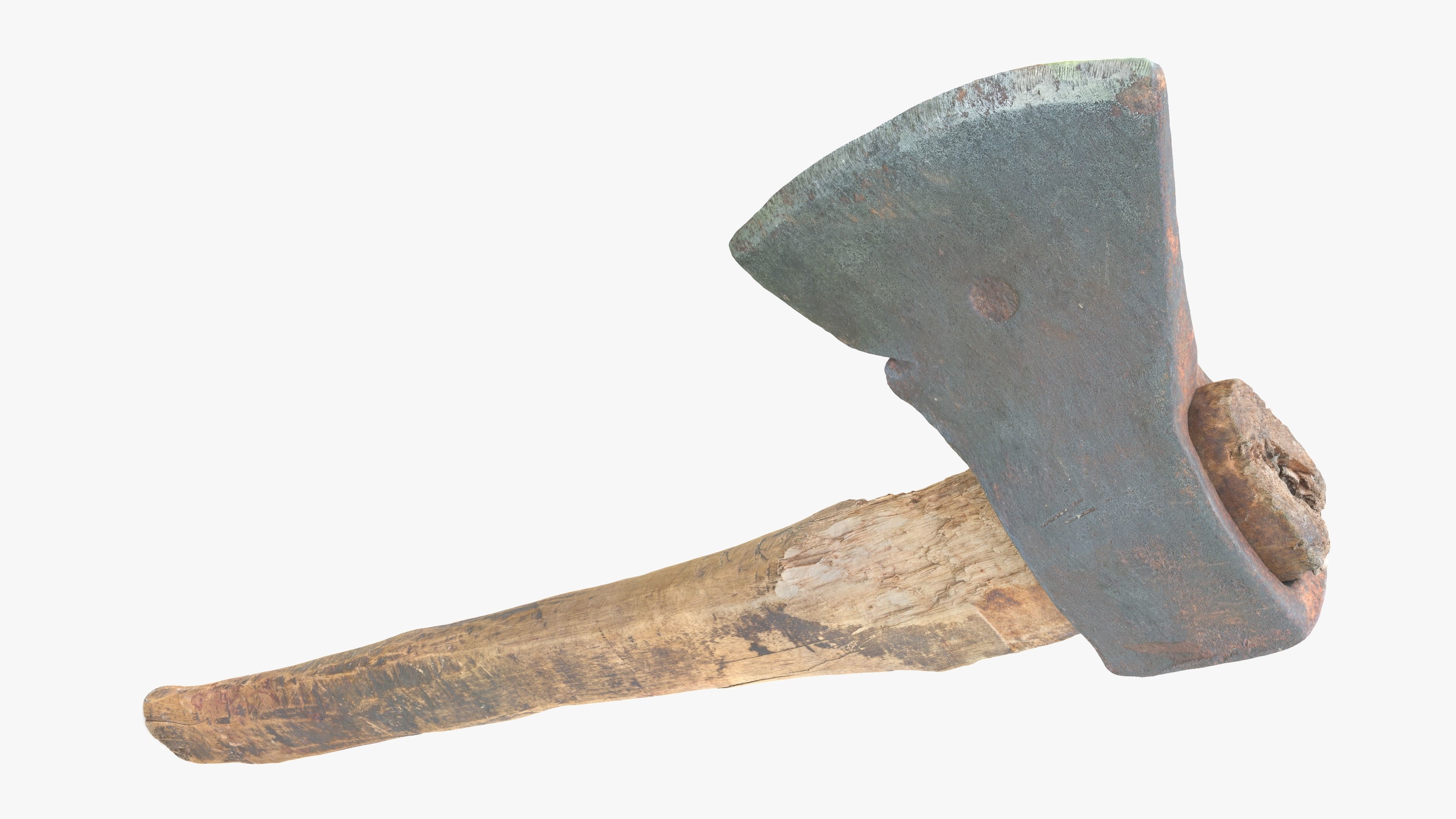 Axe Worn Low-poly 3D model_3