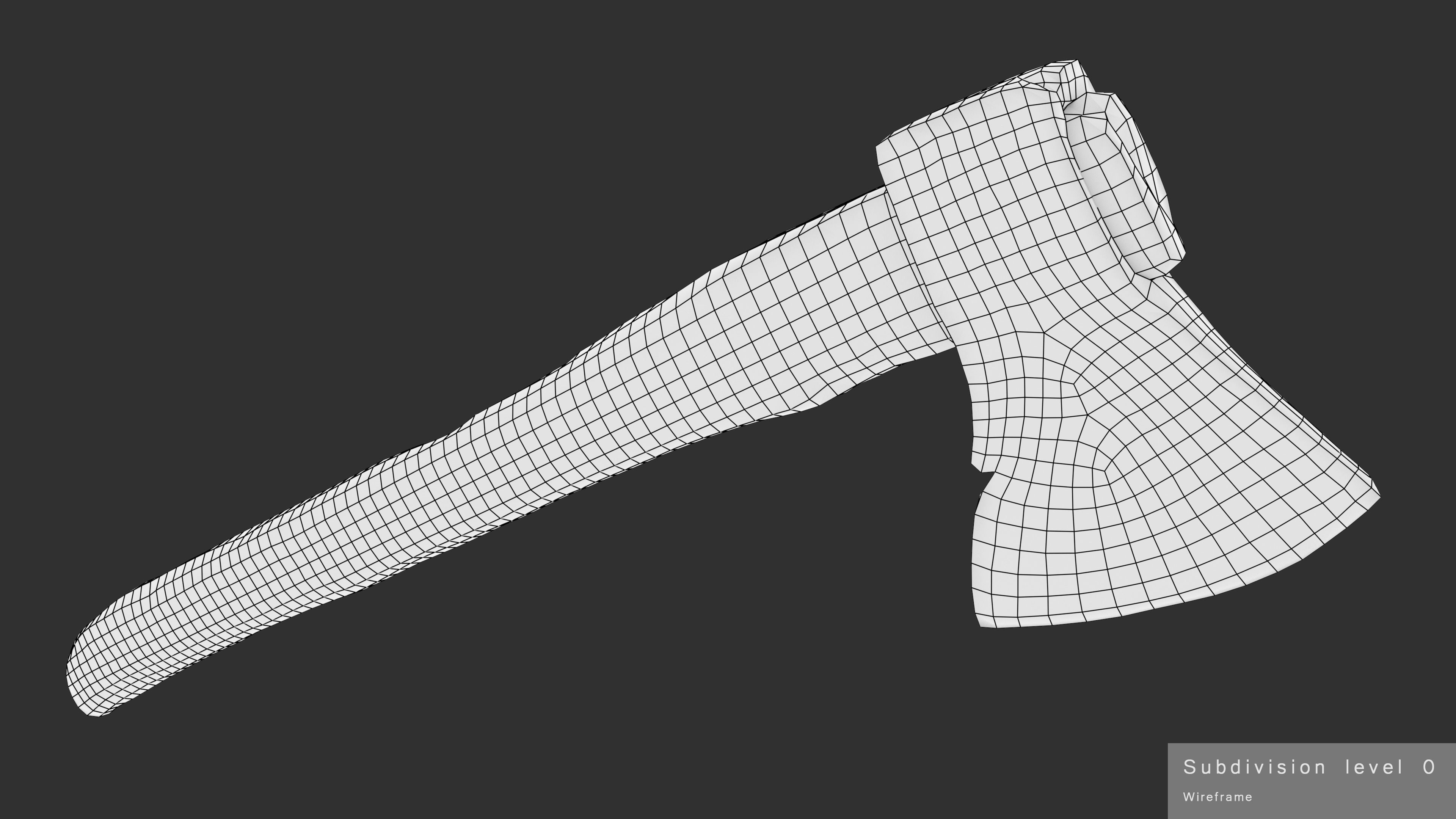 Axe Worn Low-poly 3D model_31