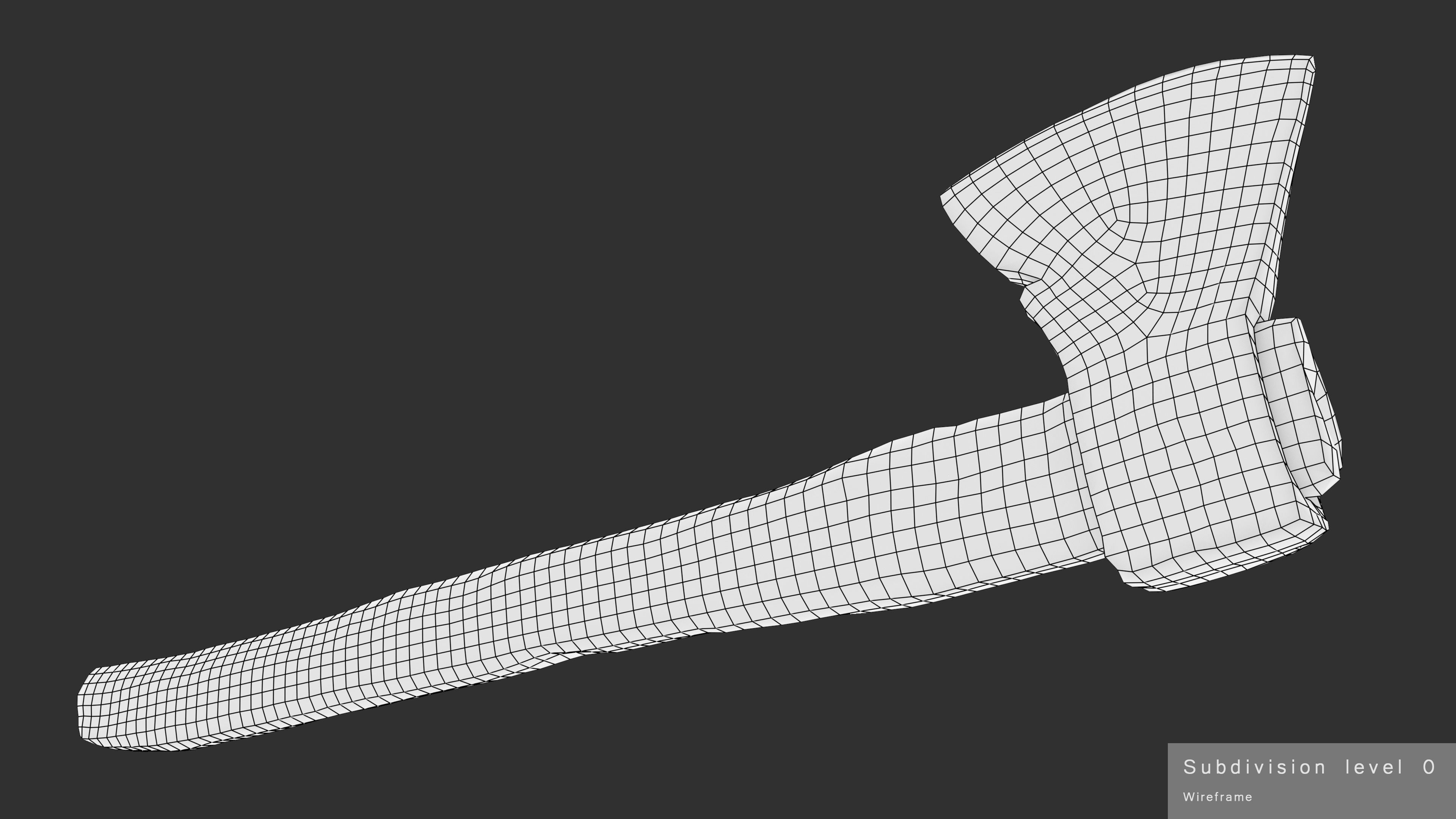 Axe Worn Low-poly 3D model_34