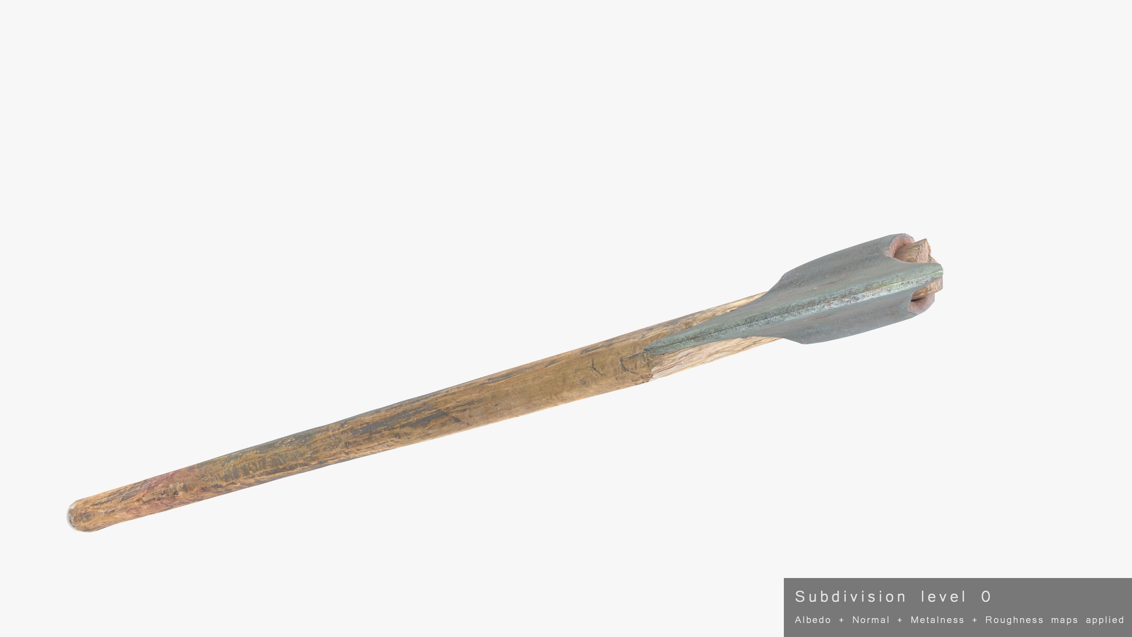 Axe Worn Low-poly 3D model_27