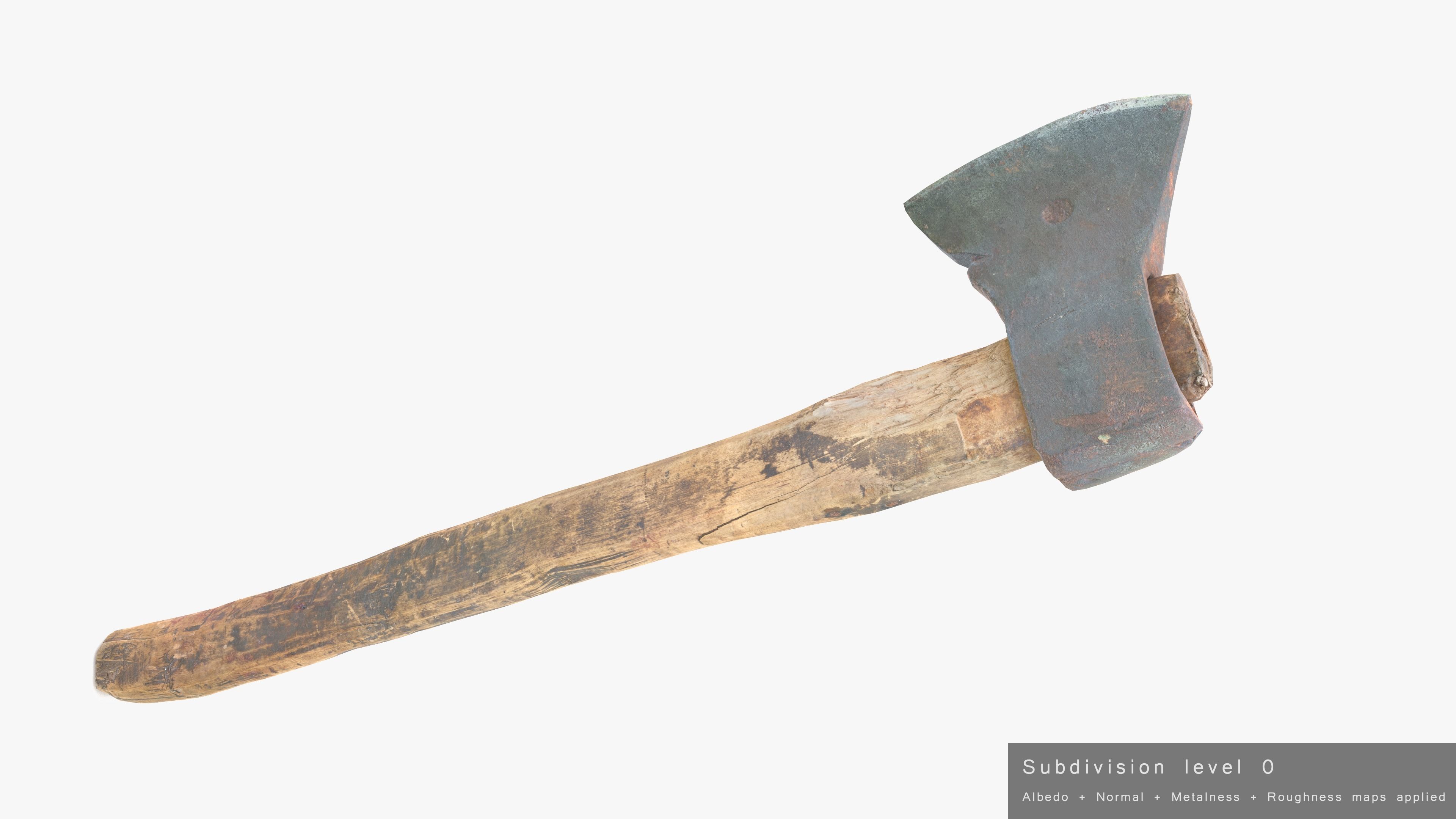 Axe Worn Low-poly 3D model_25