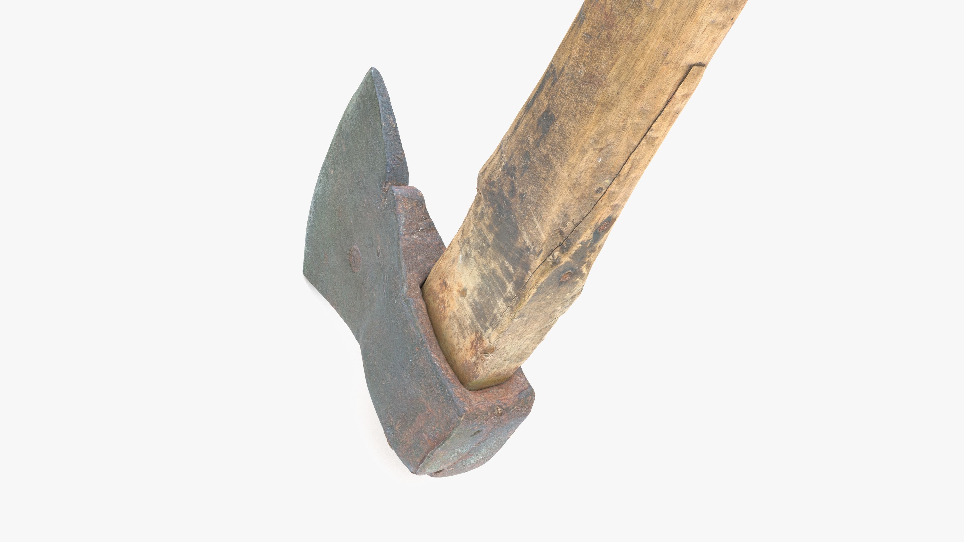 Axe Worn Low-poly 3D model_13