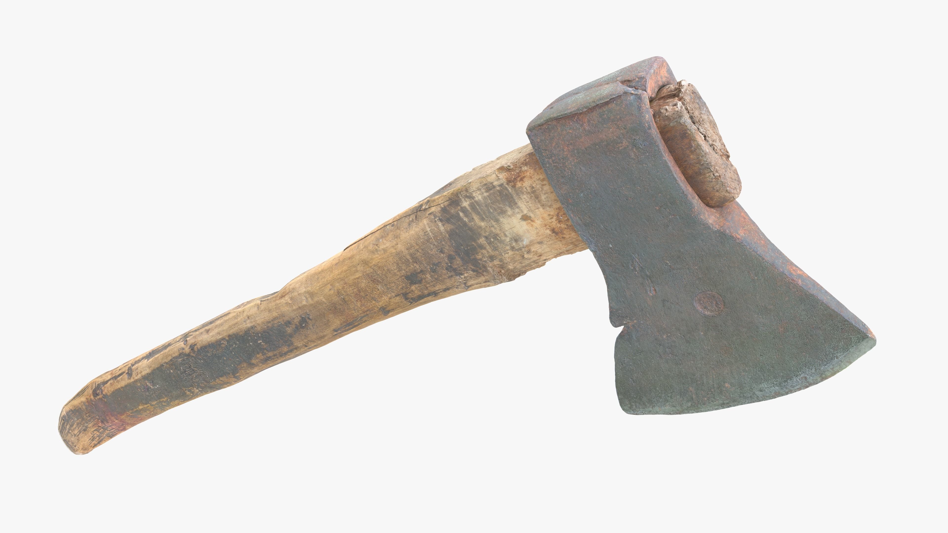 Axe Worn Low-poly 3D model_1