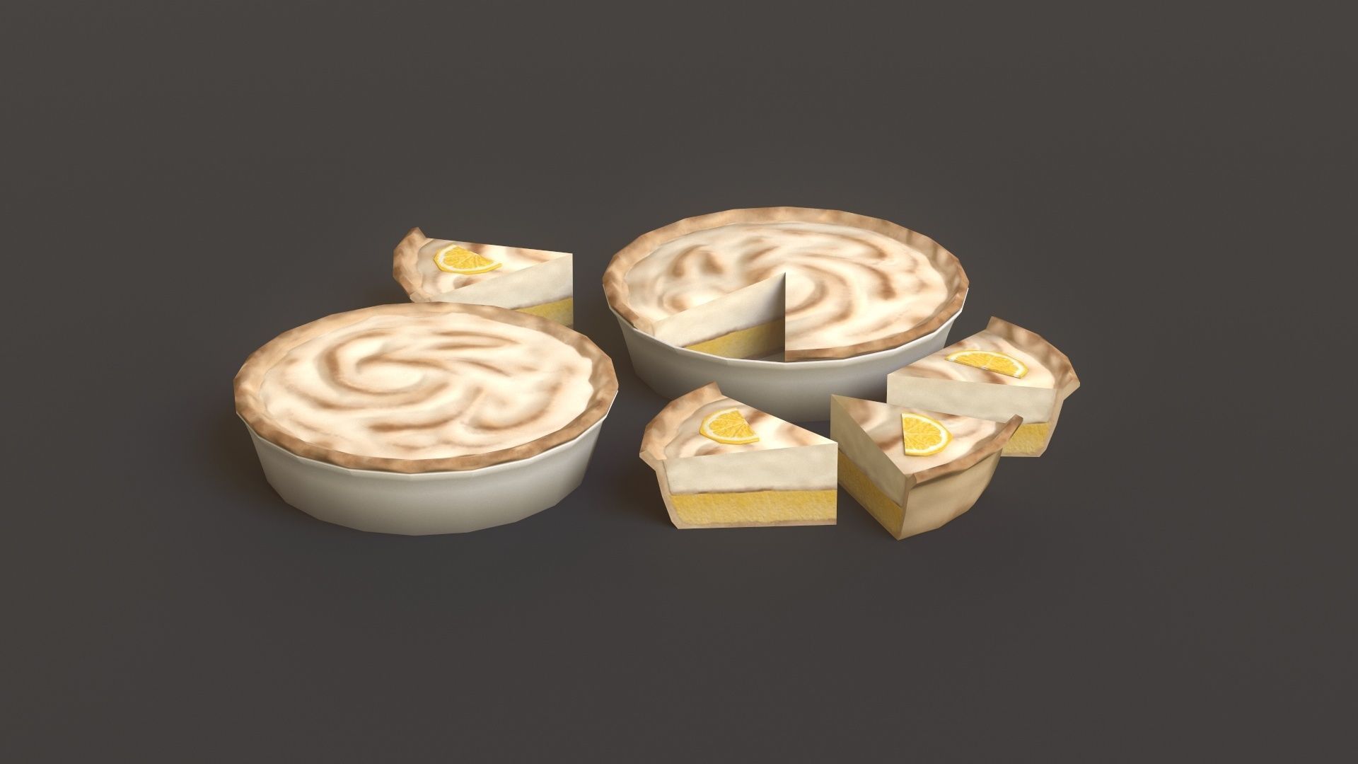 Lemon Pie G79 Low-poly 3D model_7