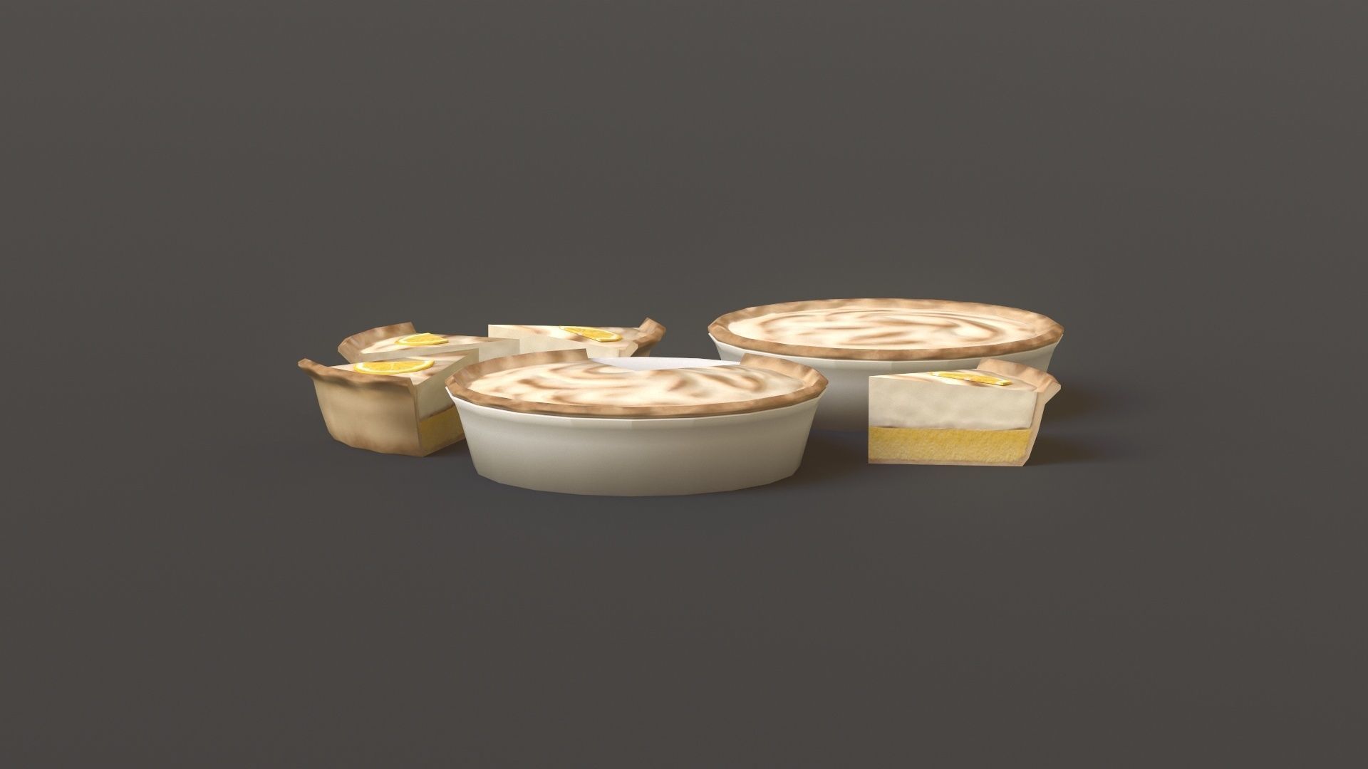 Lemon Pie G79 Low-poly 3D model_9