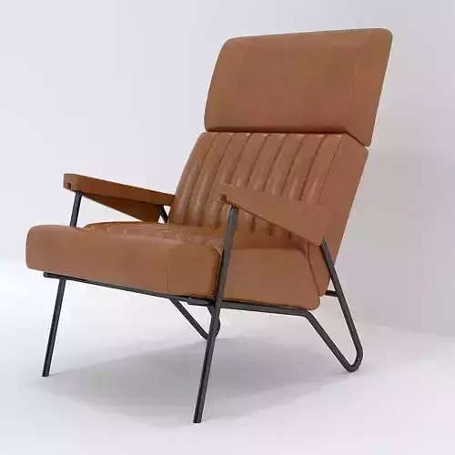 armchair leather lounge chair with metal legs