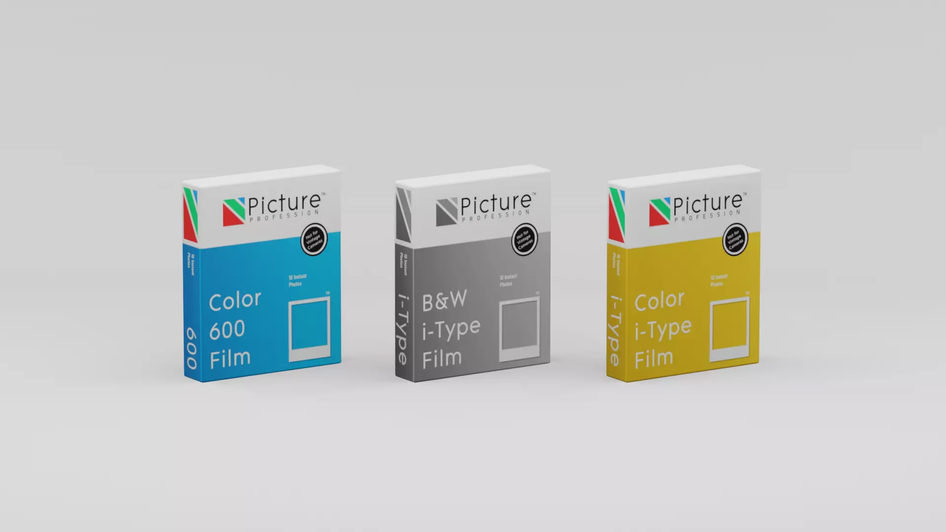 Polaroid box mock-up Free low-poly 3D model