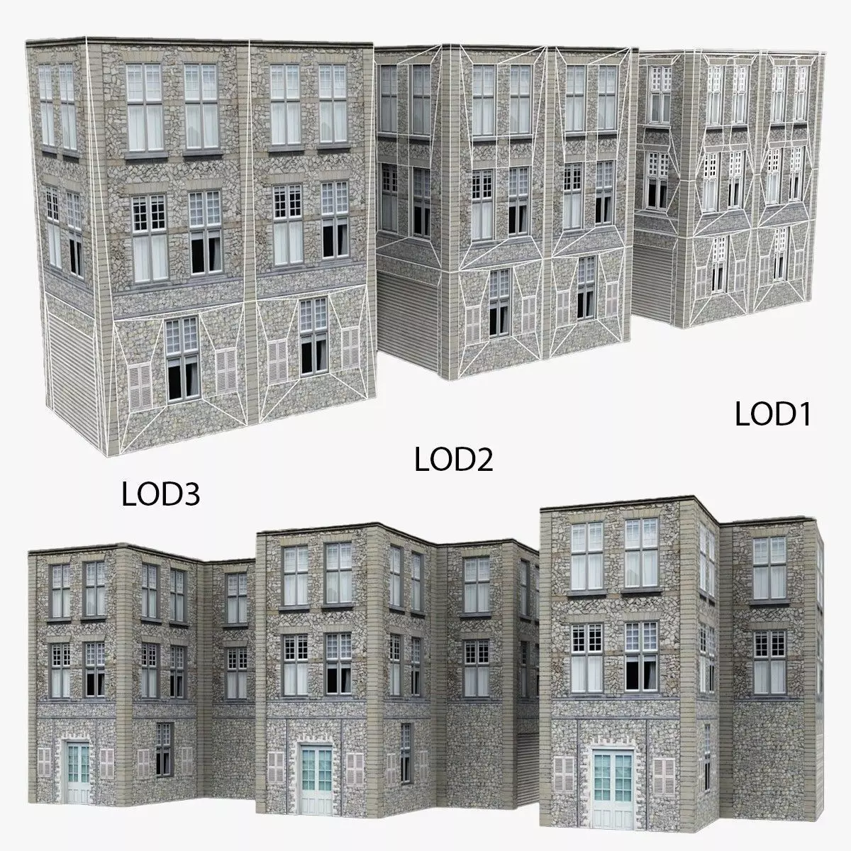 LOD General Building Low-poly 3D model