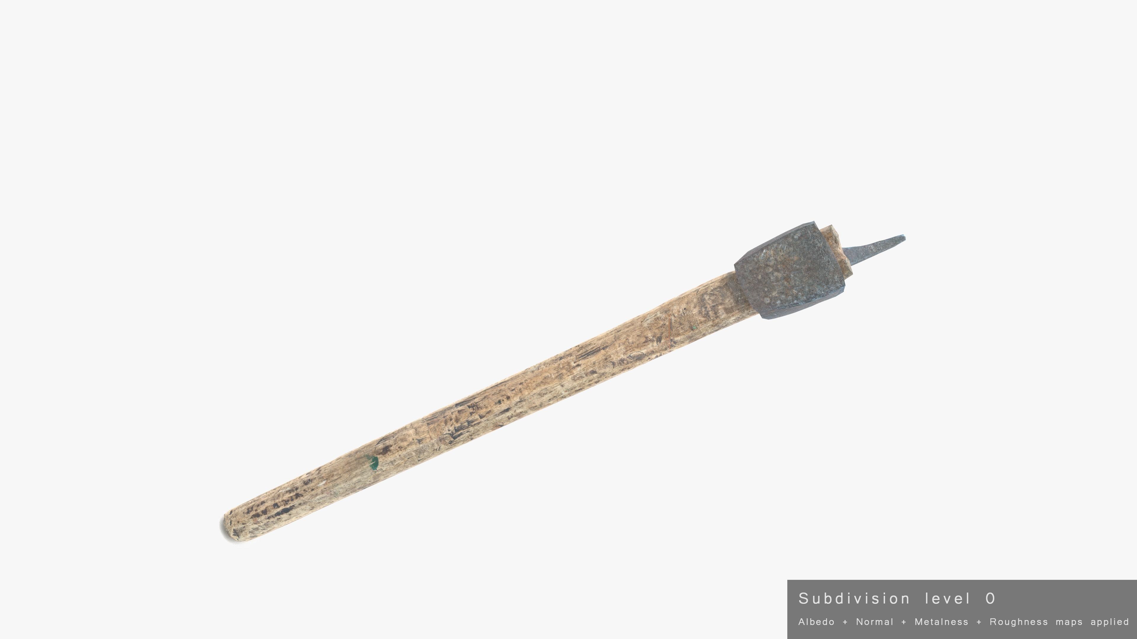  Axe Little Low-poly 3D model_26