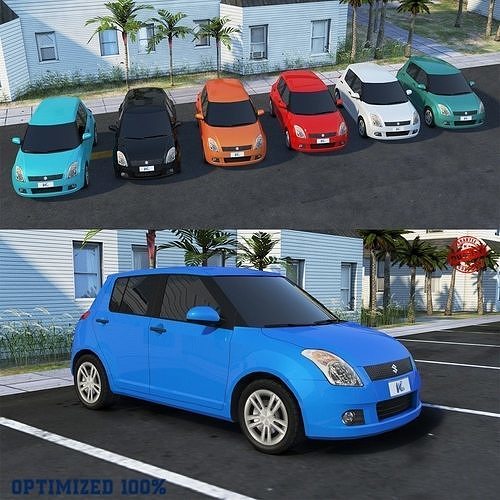Maruti Swift Low-poly 3D model