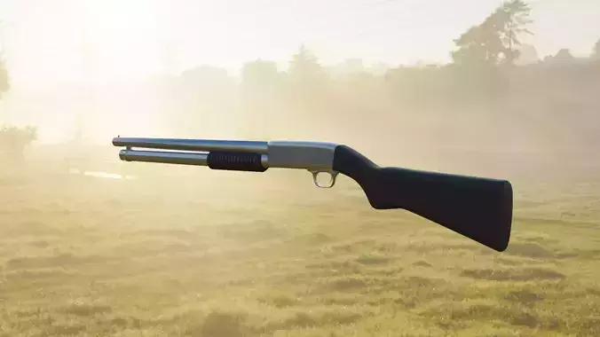 Shotgun in field Free 3D model