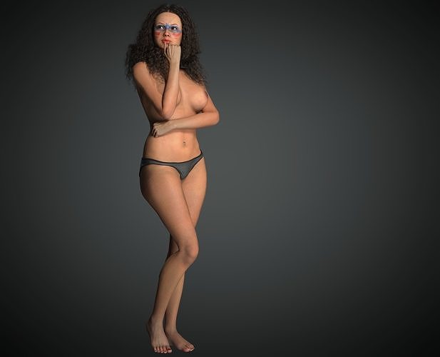 red Indian women character  3D model