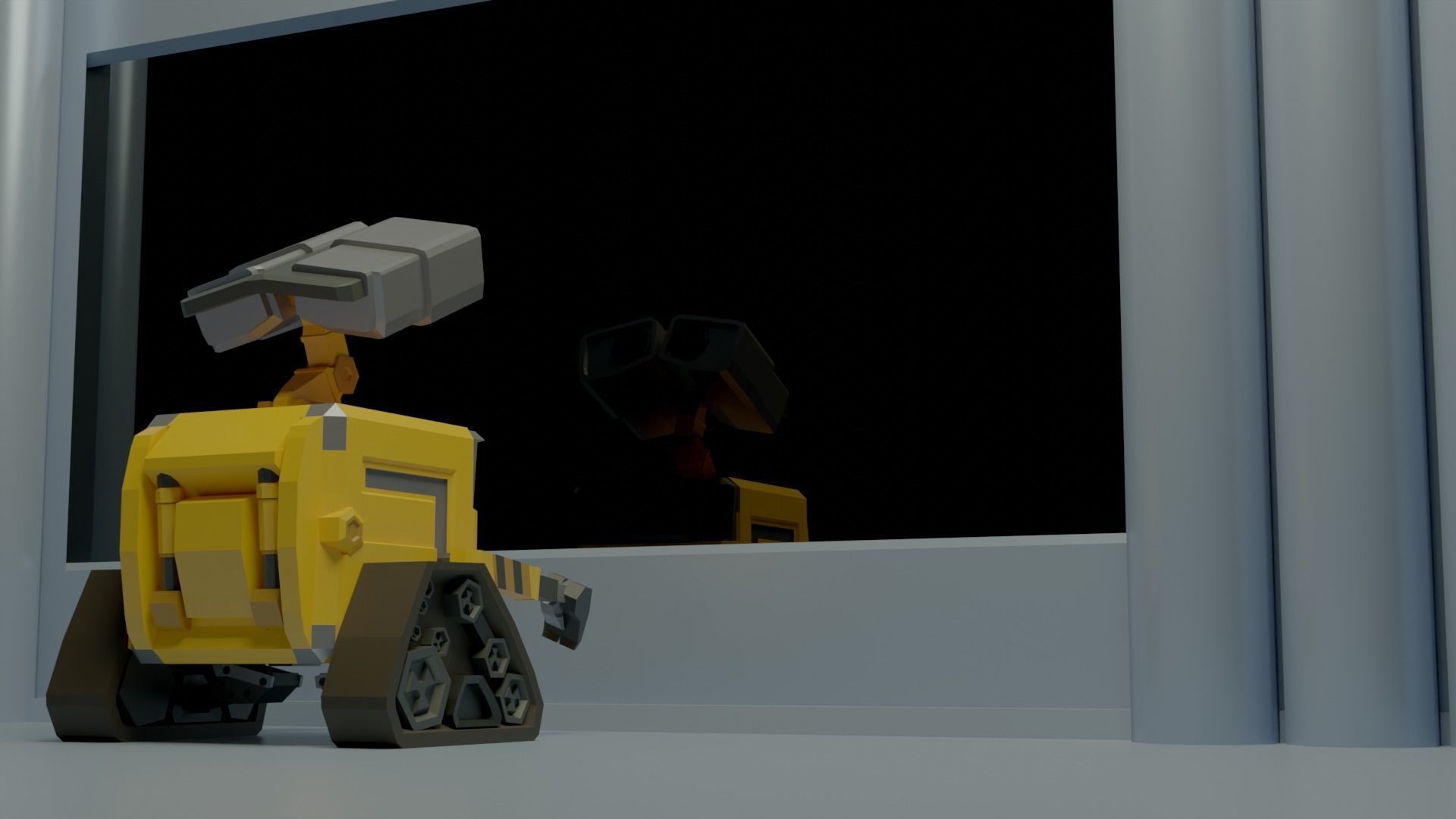 WALL E lowpoly - robot Low-poly 3D model_1
