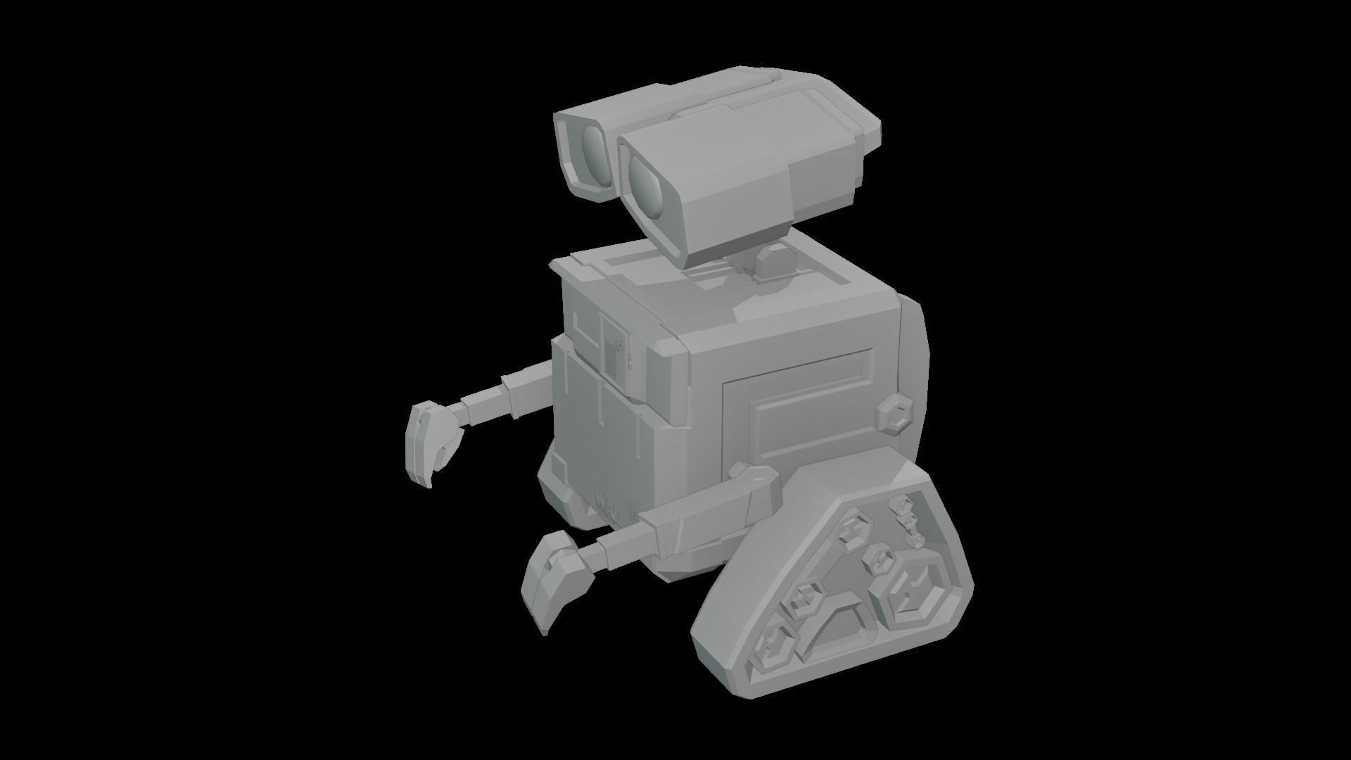 WALL E lowpoly - robot Low-poly 3D model_2
