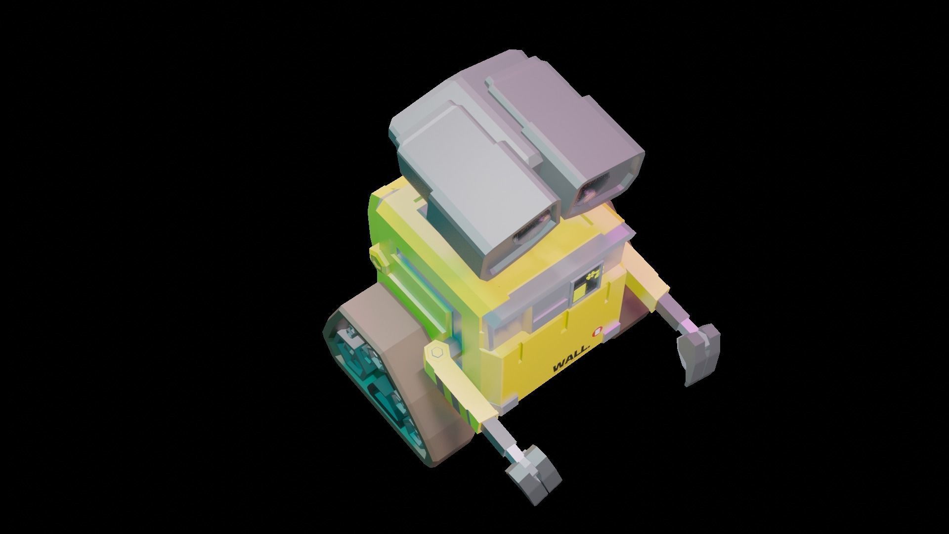 WALL E lowpoly - robot Low-poly 3D model_5