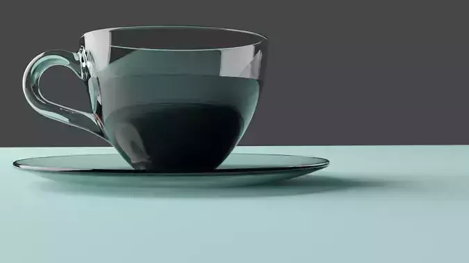 Realistic Cup of coffee on saucer Low-poly 3D model