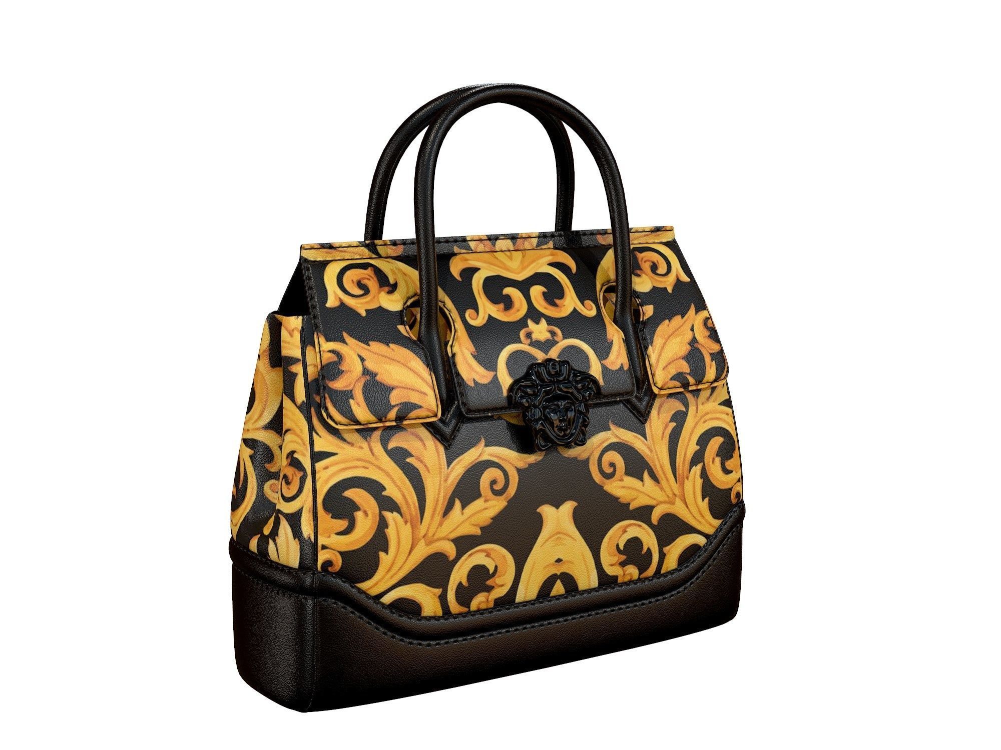 Versace Bag Palazzo Medium Gold Black 3D model CGTrader