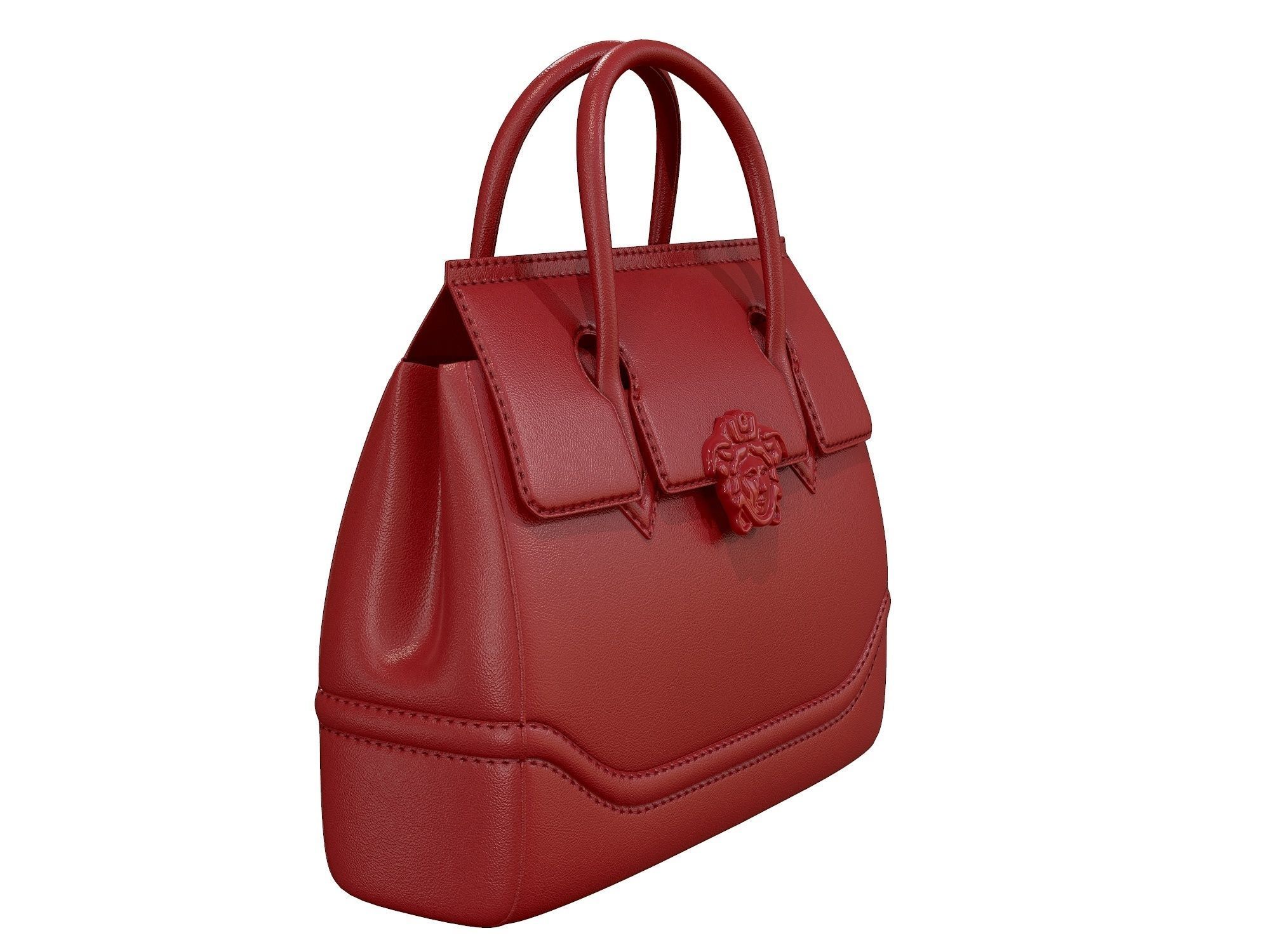 Versace Bag Palazzo Medium Red Leather 3D model CGTrader