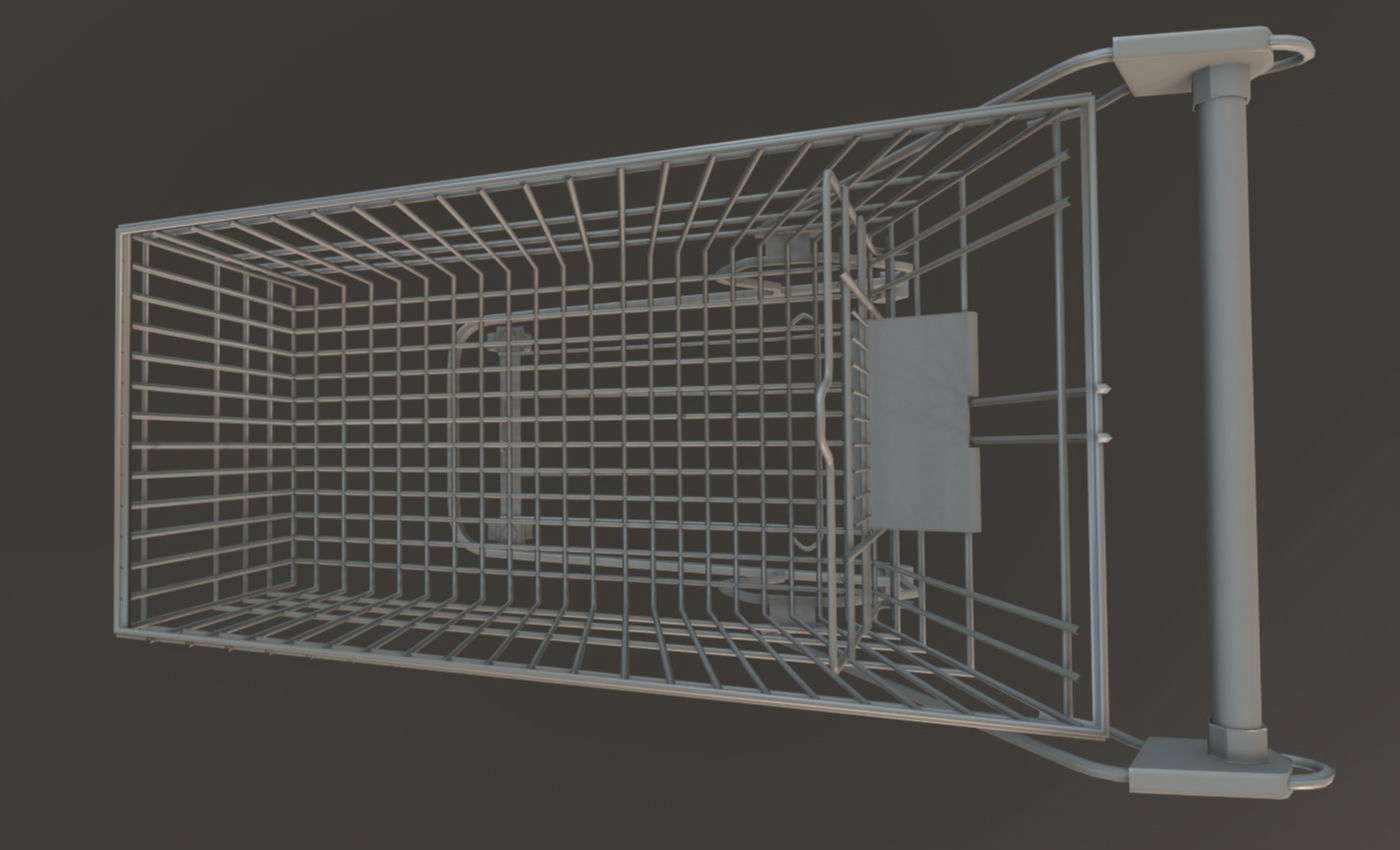 Old Rusty Metal Shopping Cart Free low-poly 3D model_8