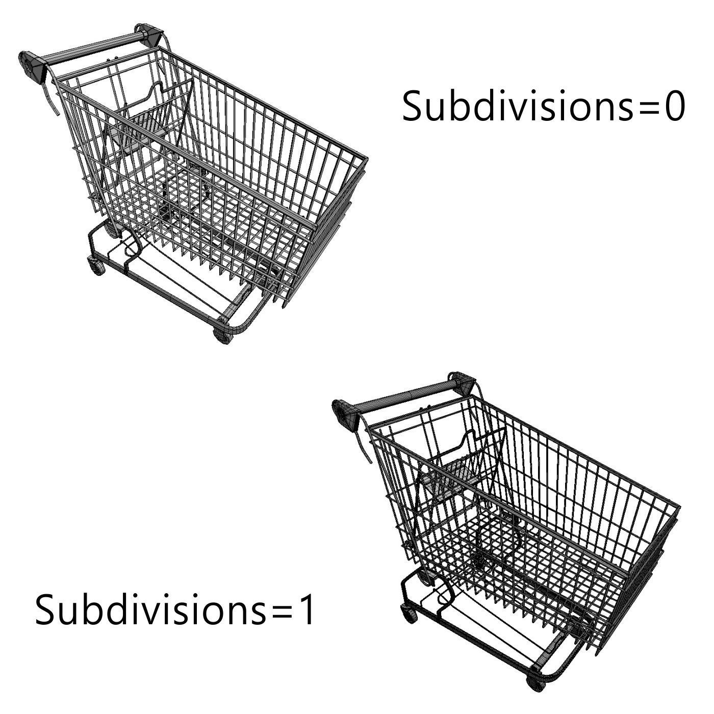 Old Rusty Metal Shopping Cart Free low-poly 3D model_11