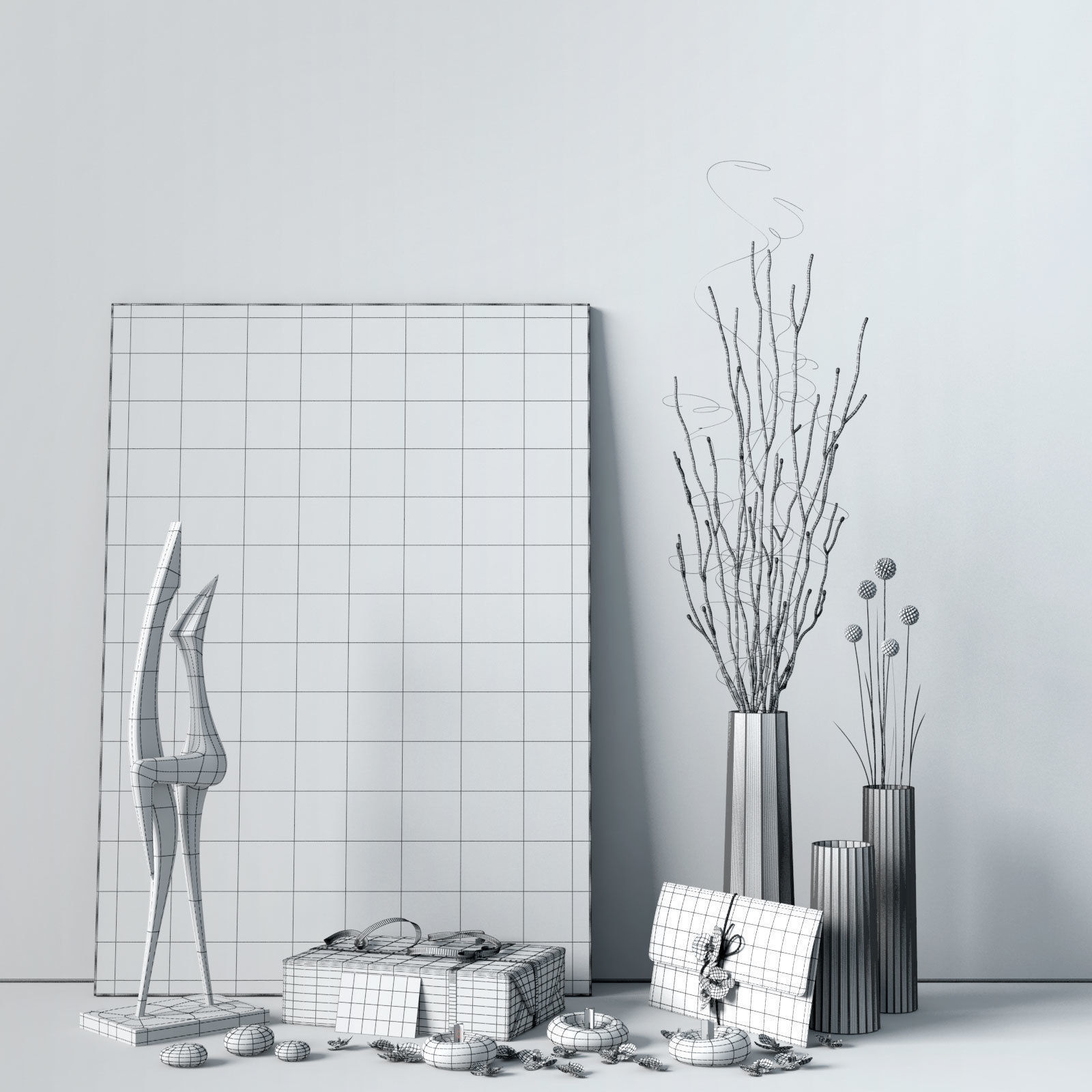 Decor - Luminous branches 3D model_7