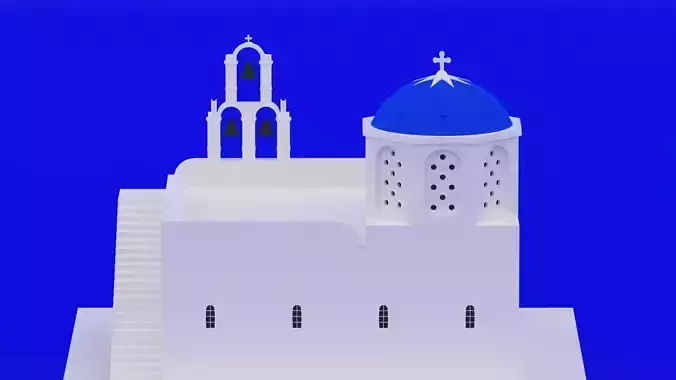 Blue Dome Church In Greece Santorini