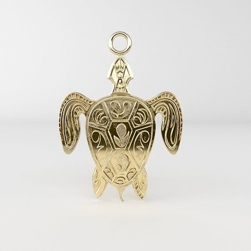 Maori turtle pendant 01 3D print model