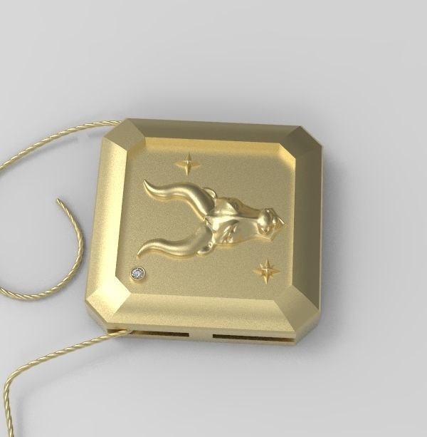 Taurus Pendant 3D print model_11