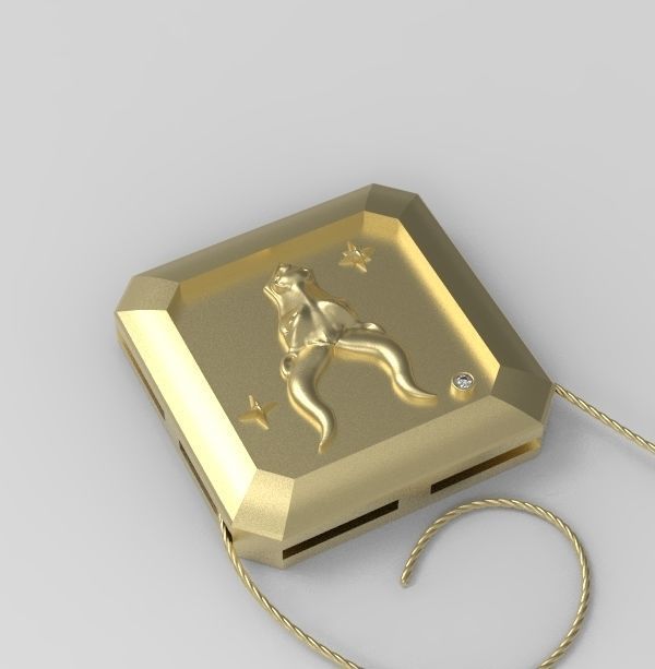 Taurus Pendant 3D print model_7