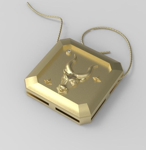 Taurus Pendant 3D print model_9