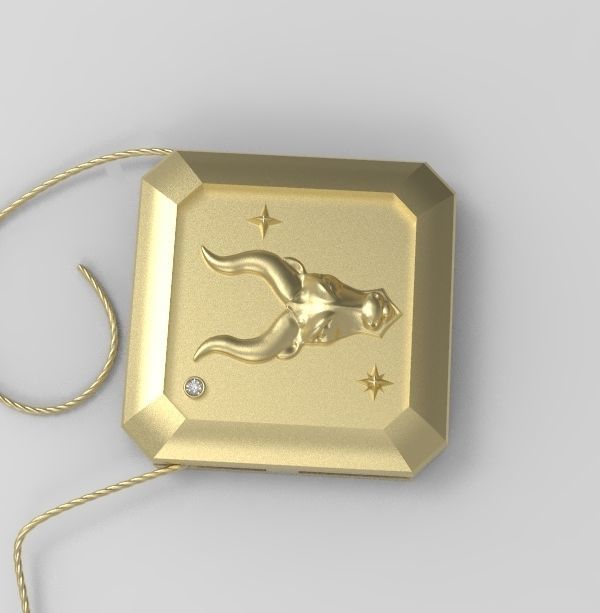 Taurus Pendant 3D print model_14